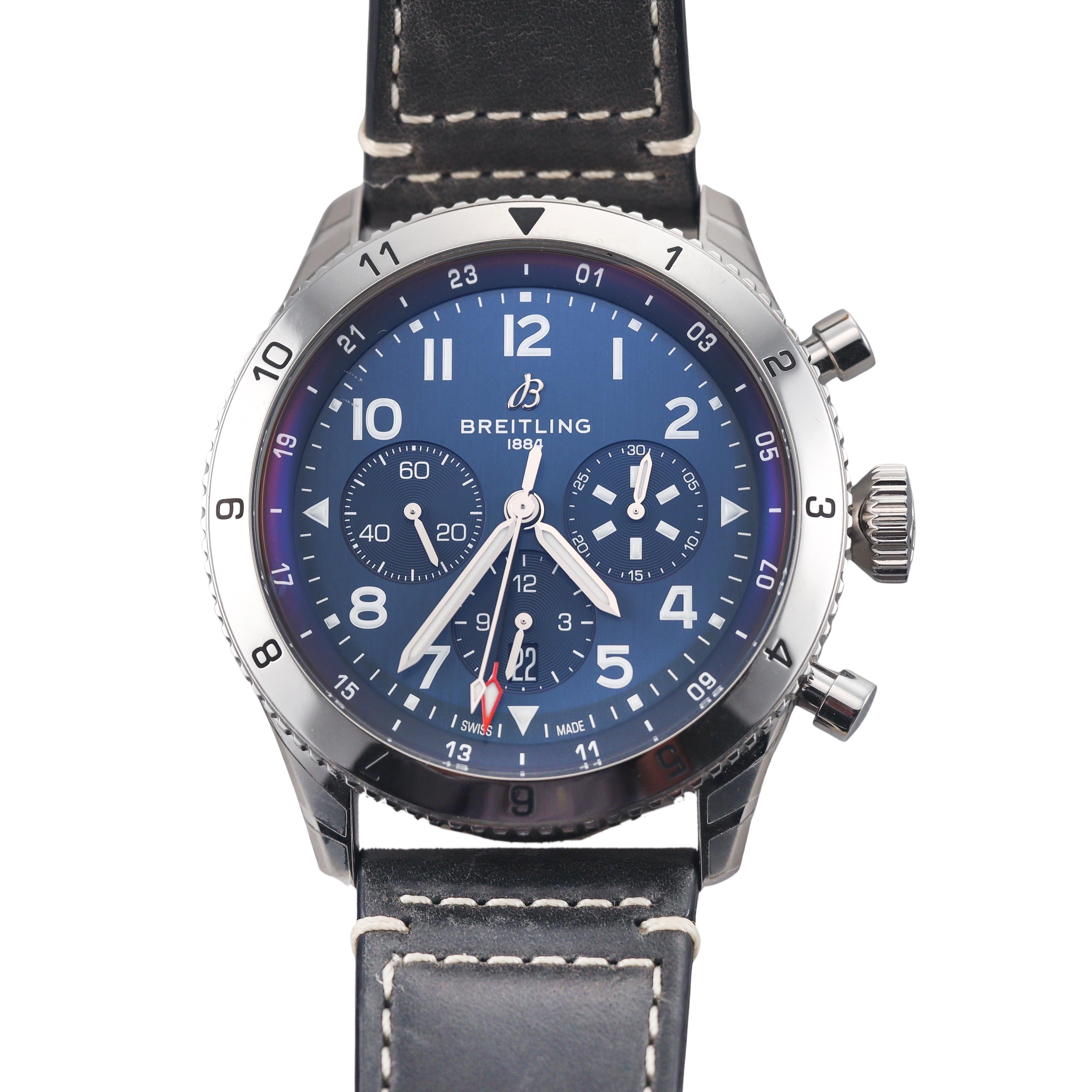 Breitling Super AVI B04 Chronograph GMT46 Navy Blue Dial Automatic Watch AB0445