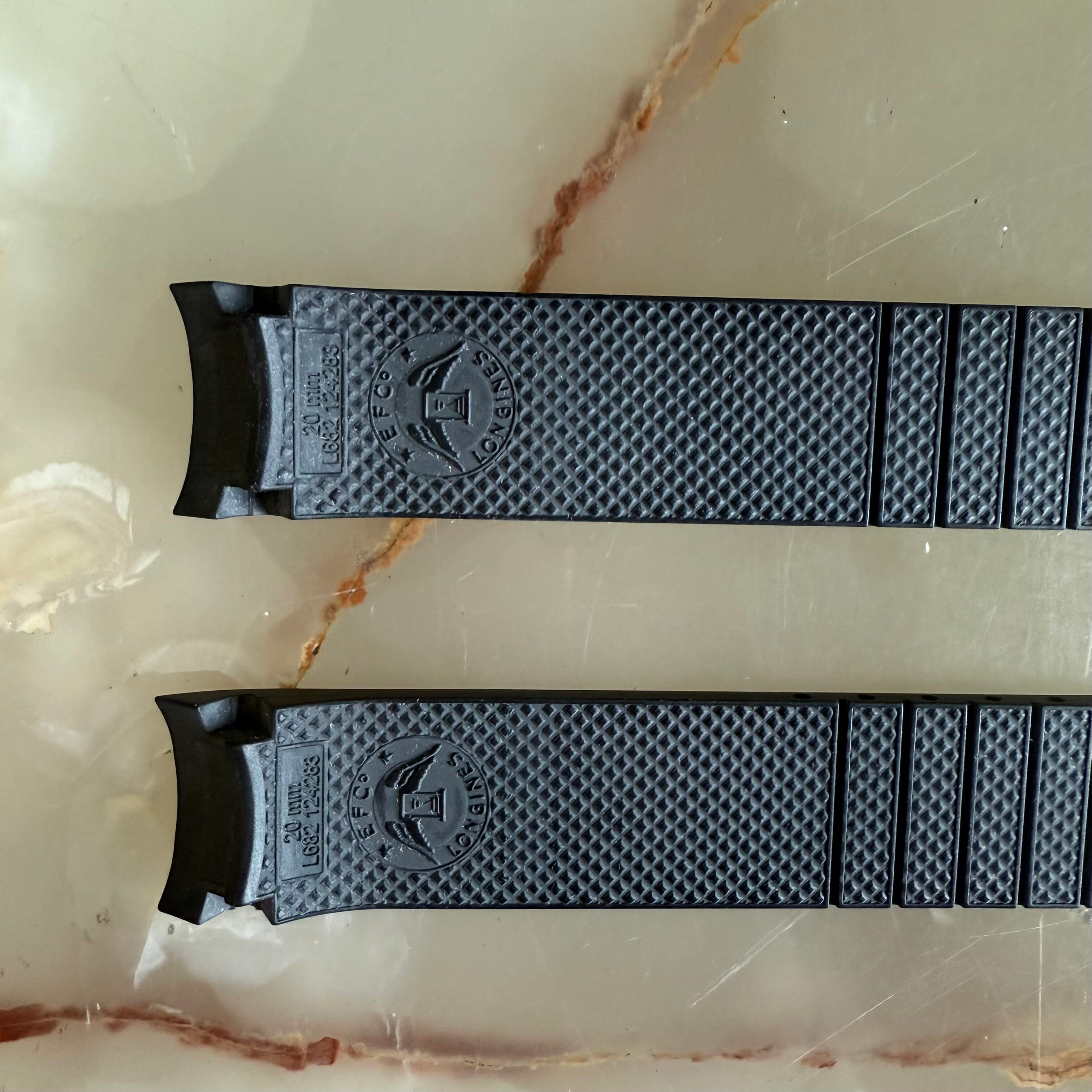 Authentic Longines Grande Vitesse Black Rubber Watch Strap Band 20mm L682124283