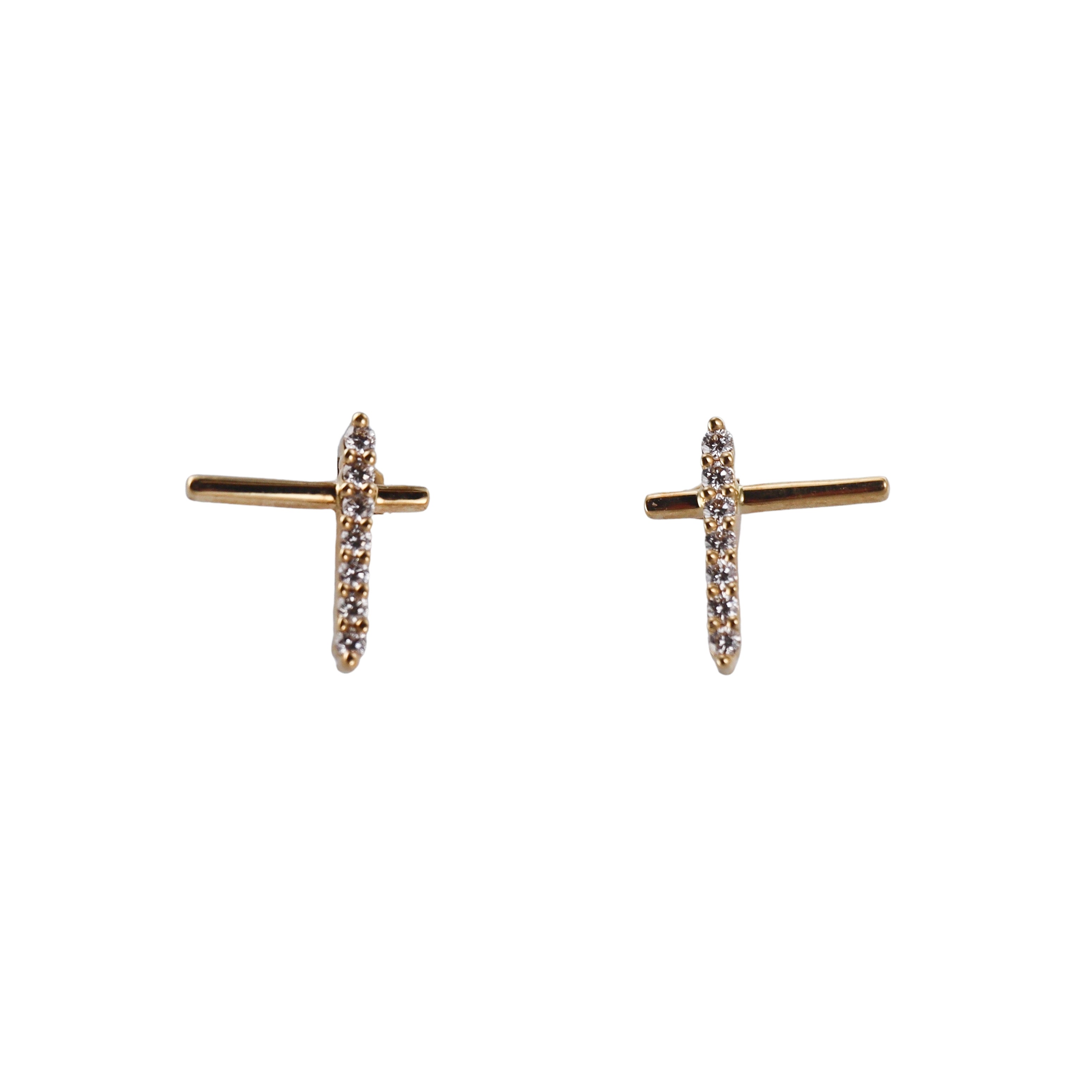 Memoire by Hearts on Fire 18k Gold Diamond Luna Intercross Earrings