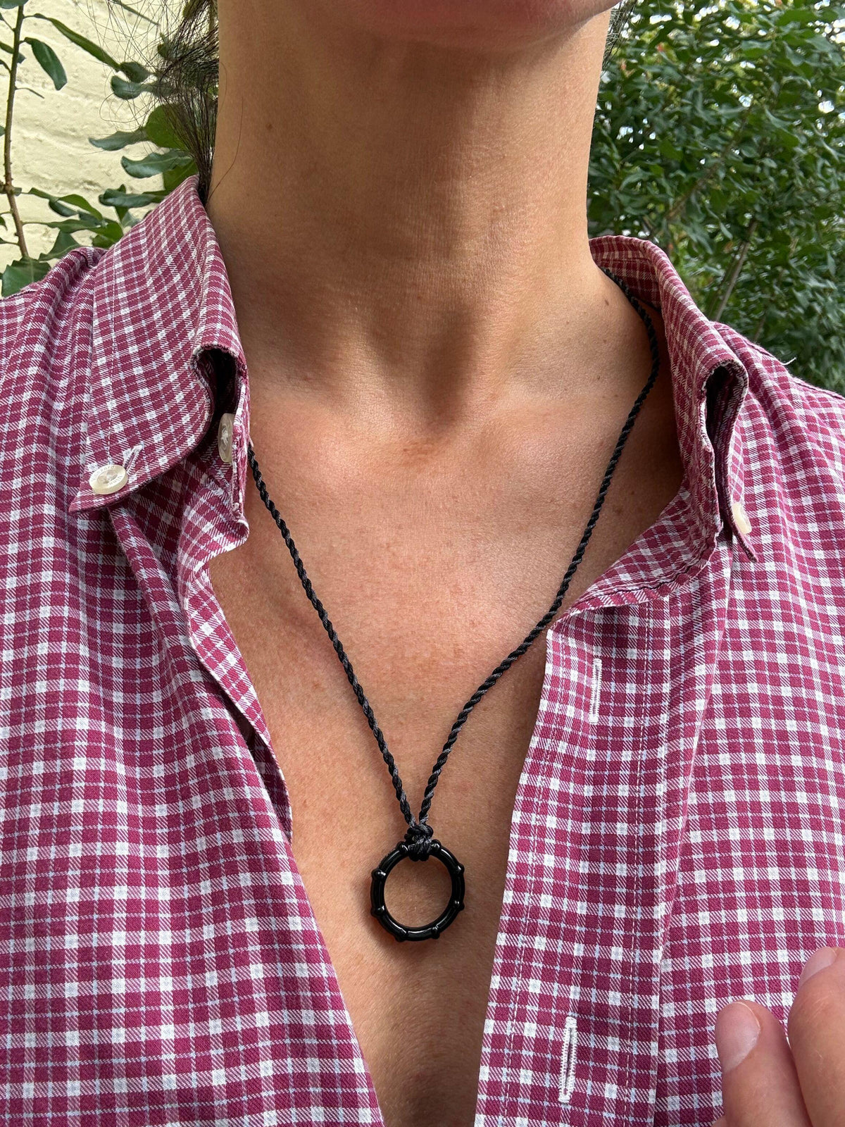 Lalique Soulmates Black Crystal Ring Pendant Cord Necklace 10318100