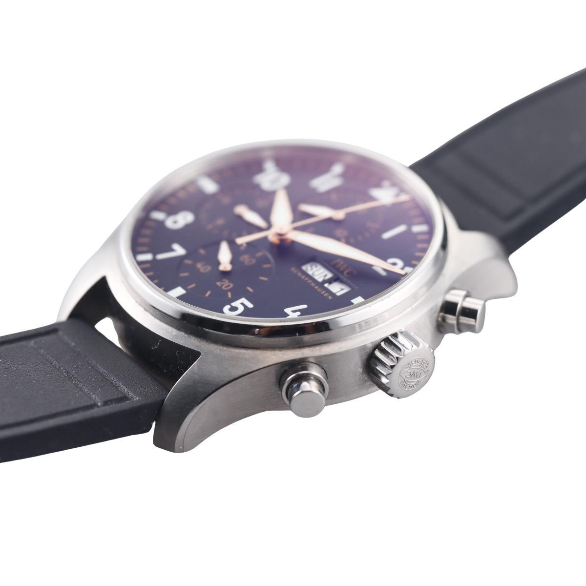 IWC Pilot's Chronograph 41 APXGP Black Dial Black Strap Watch 41mm IW388116
