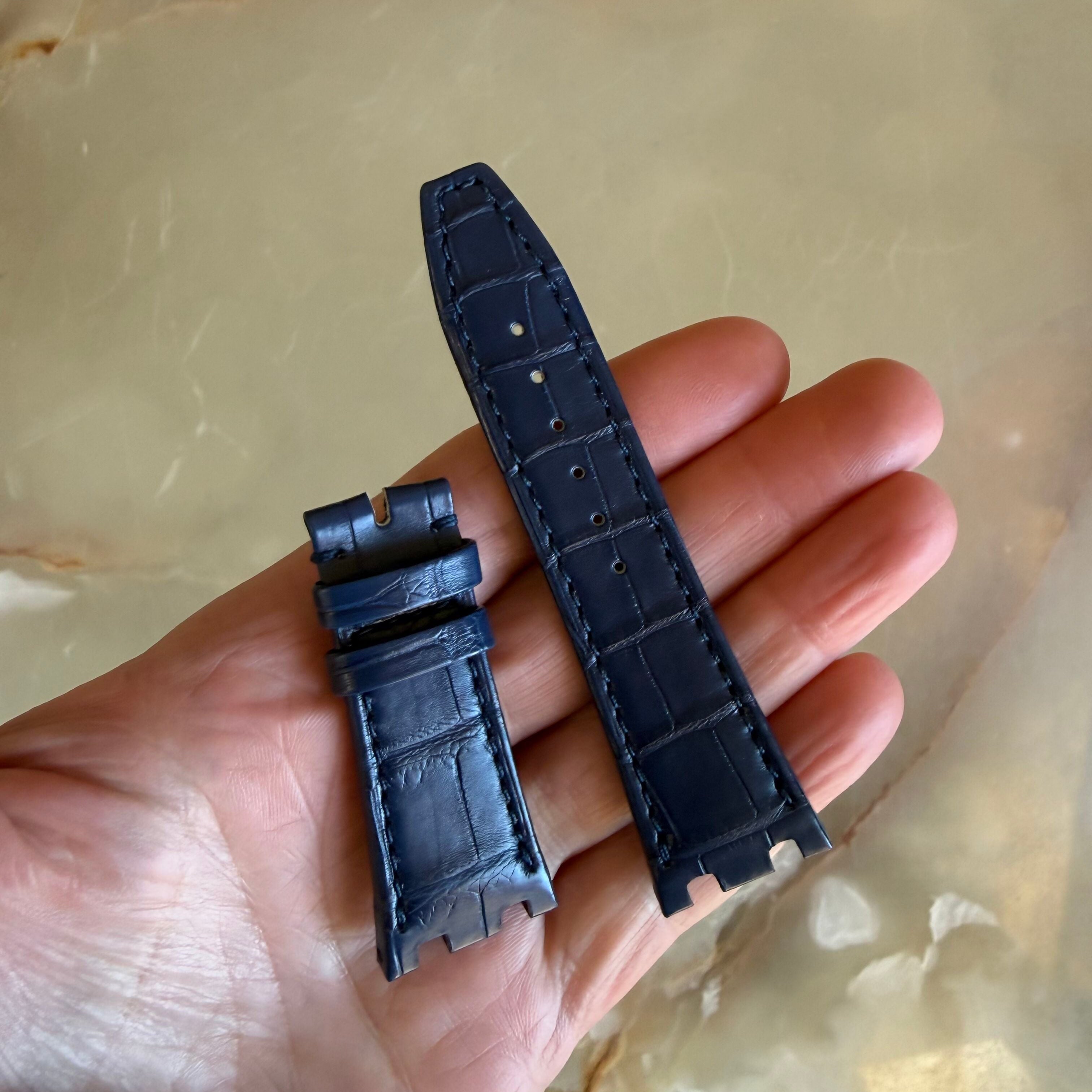 Authentic Audemars Piguet Royal Oak Offshore Blue Alligator Watch Band Strap 23mm