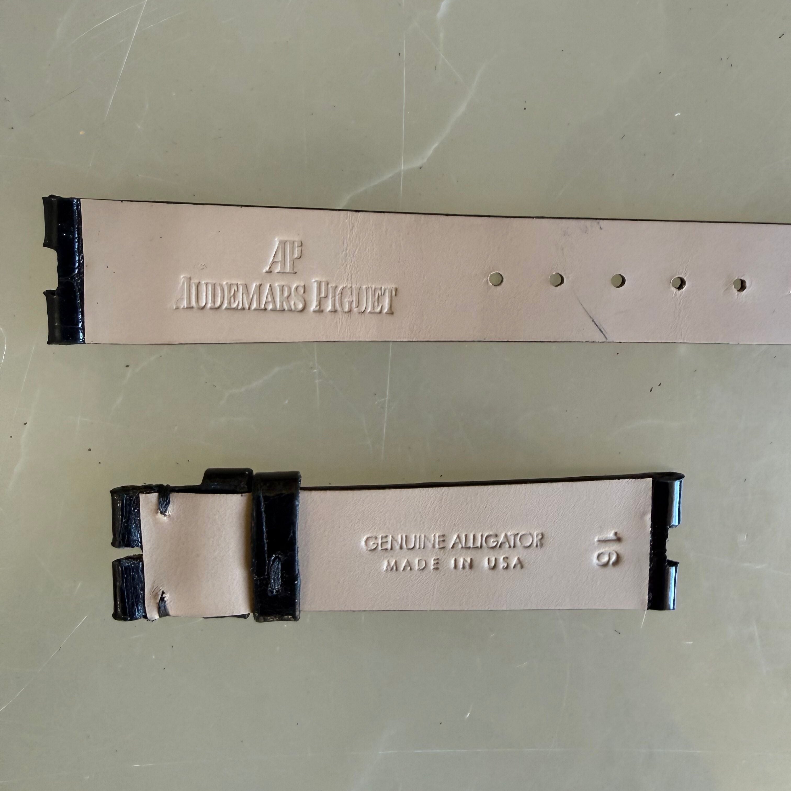 Authentic Audemars Piguet Black Allgator Shiny Watch Strap Band 16mm