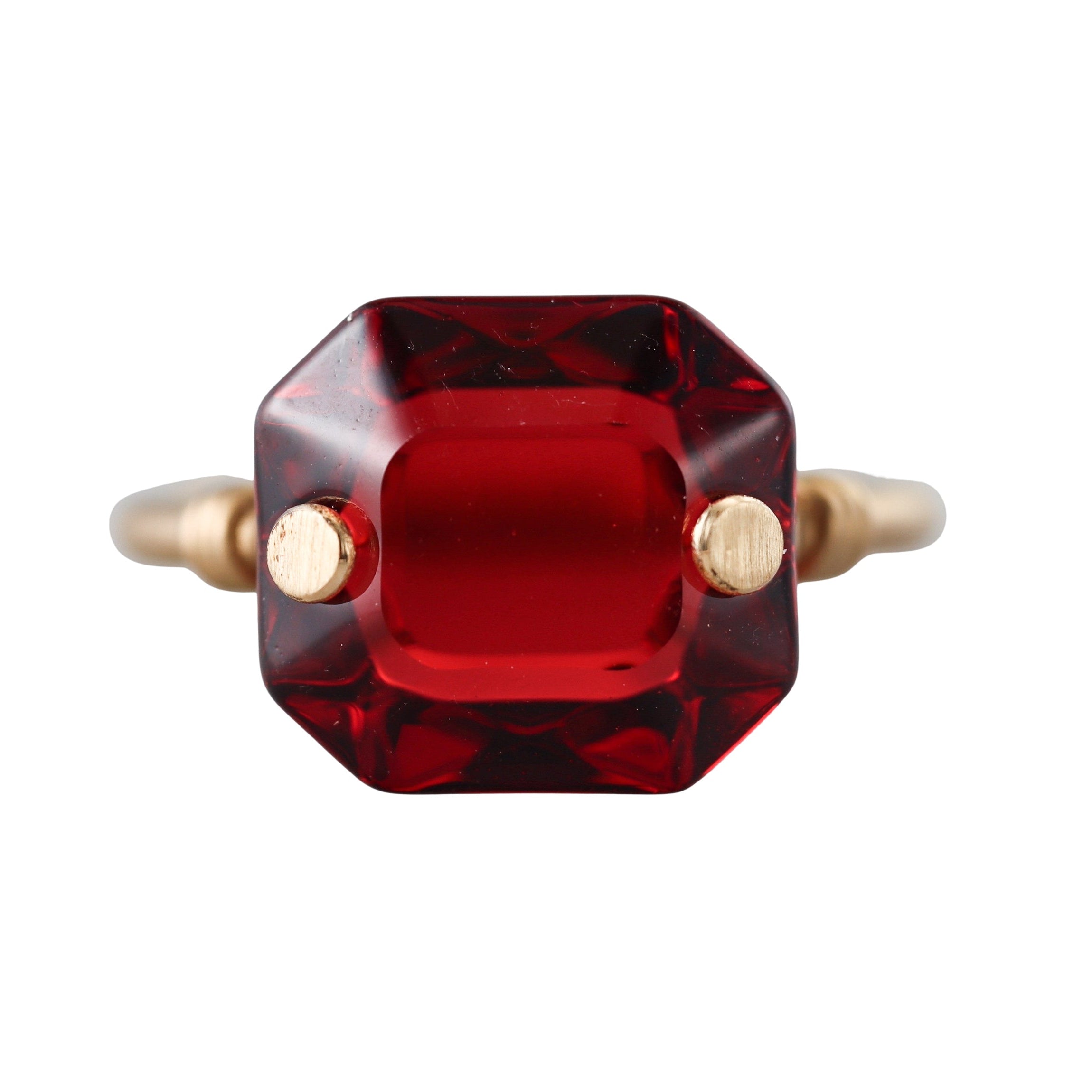 Baccarat Crystal Marie-Helene De Taillac 18k Gold Red Ring 2810736