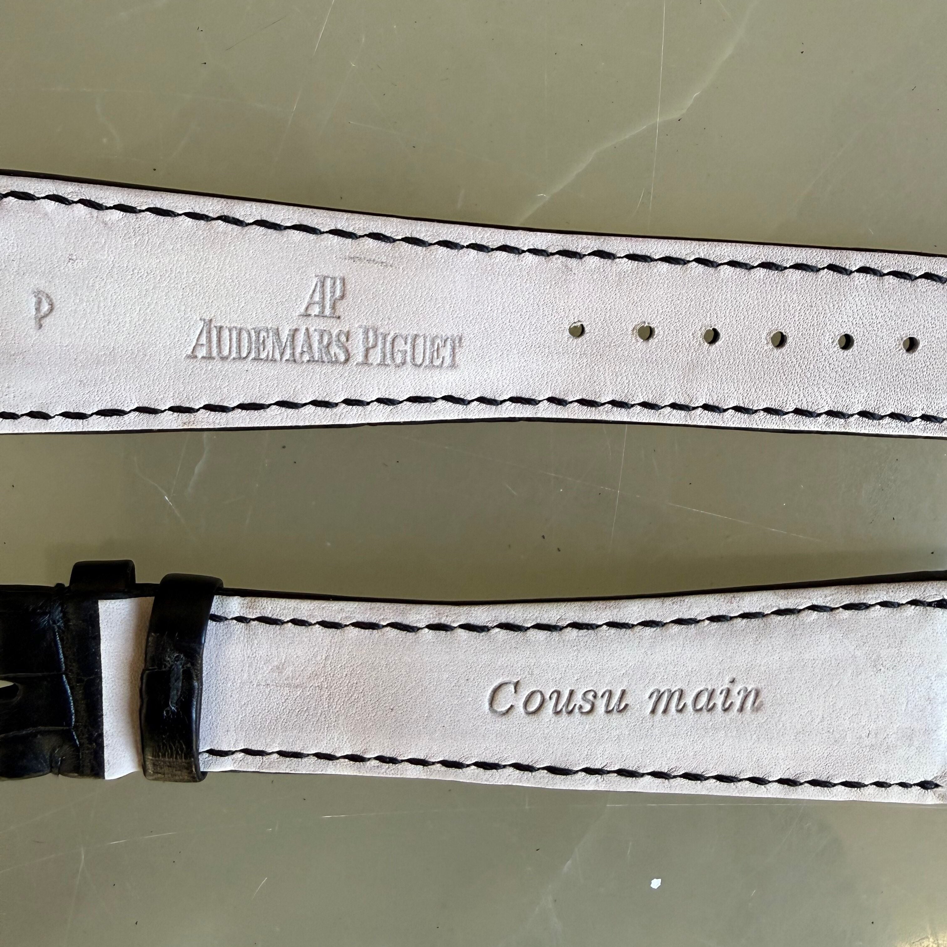 Authentic Audemars Piguet Black Allgator Padded Watch Band Strap 24mm