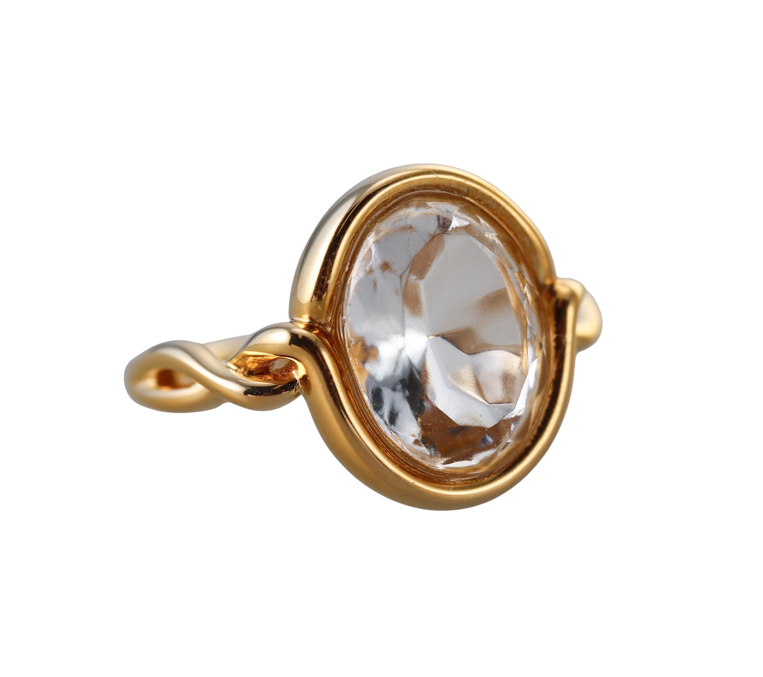 Baccarat Crystal Marie-Helene De Taillac 18k Gold Vermeil Sterling Clear Ring