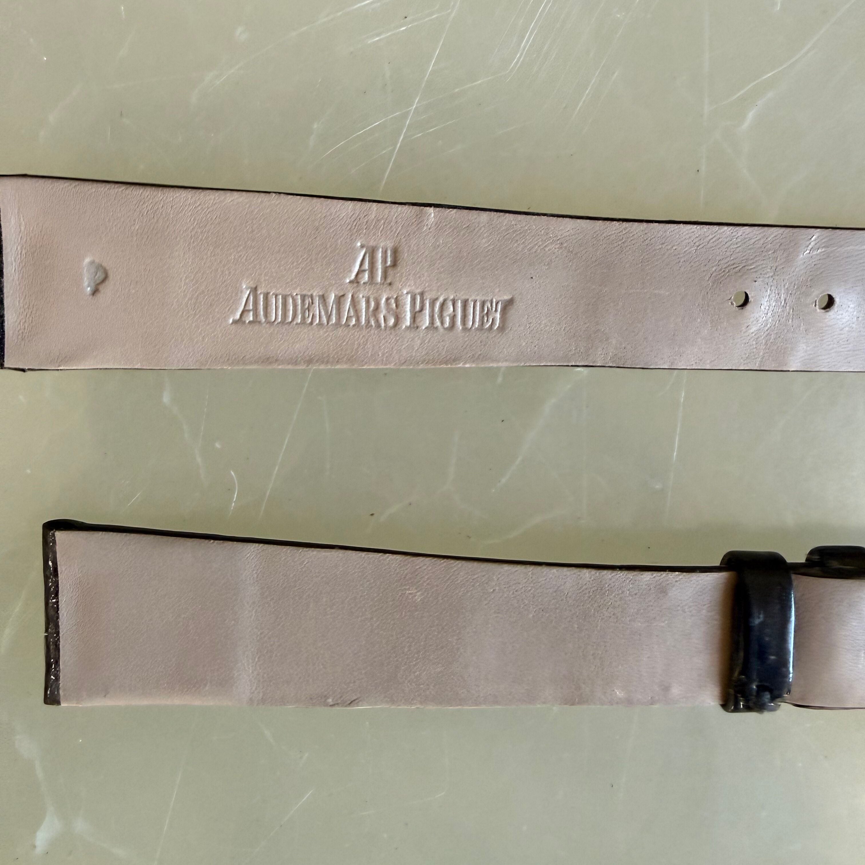 Authentic Audemars Piguet Alligator Black Shiny Watch Band Strap 18mm
