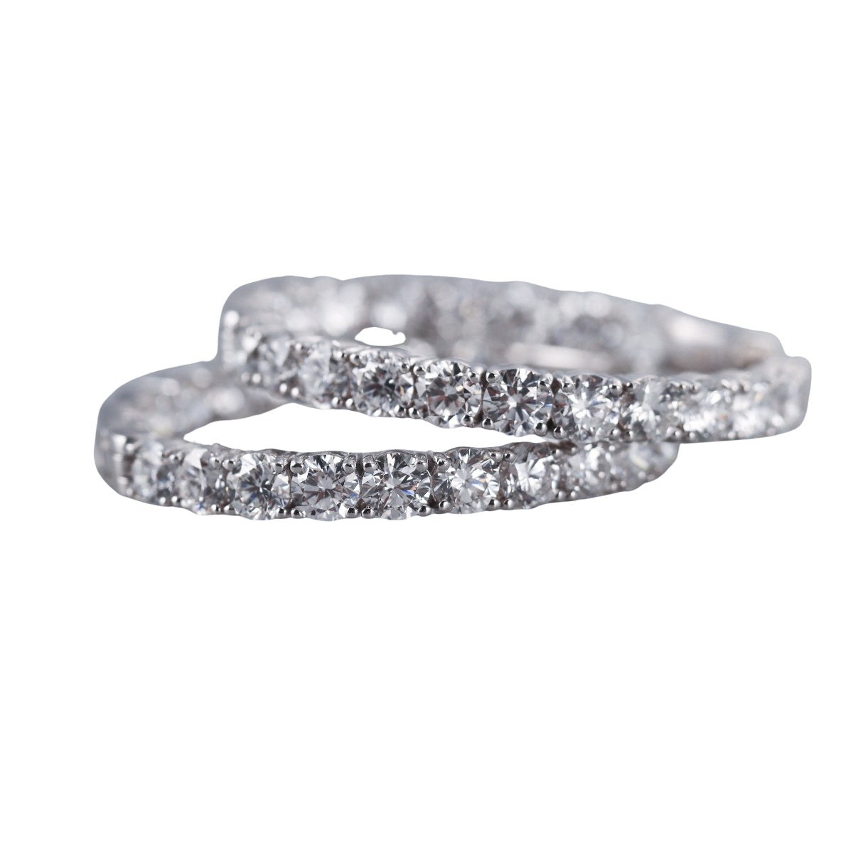 14k Solid Gold Lab Grown 12.76ctw Diamond Hoop Earrings