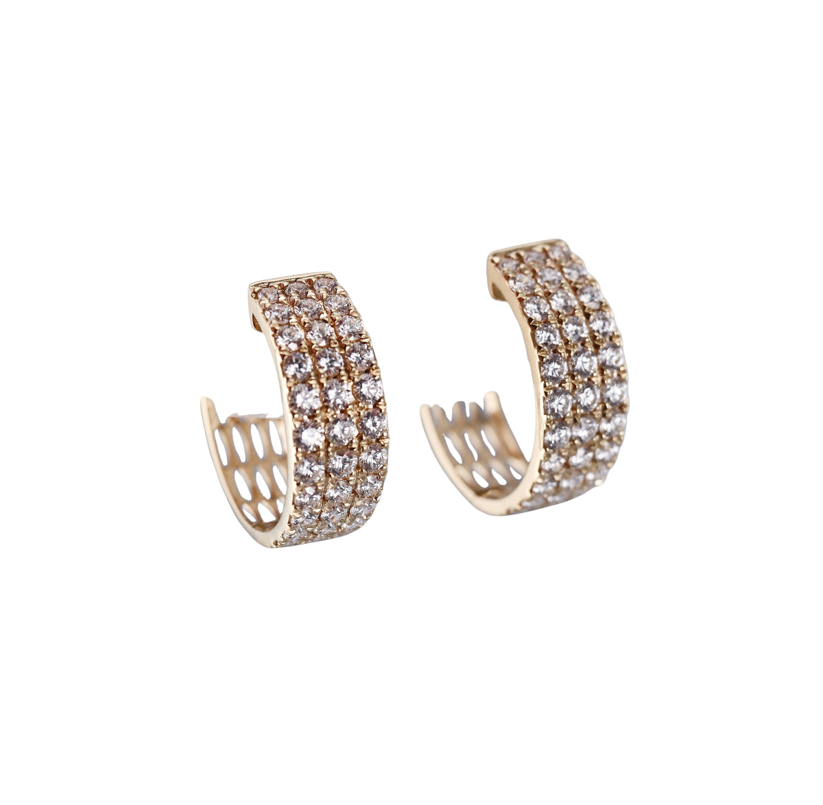 14k Solid Gold Lab Grown 2.35ctw Diamond Hoop Earrings