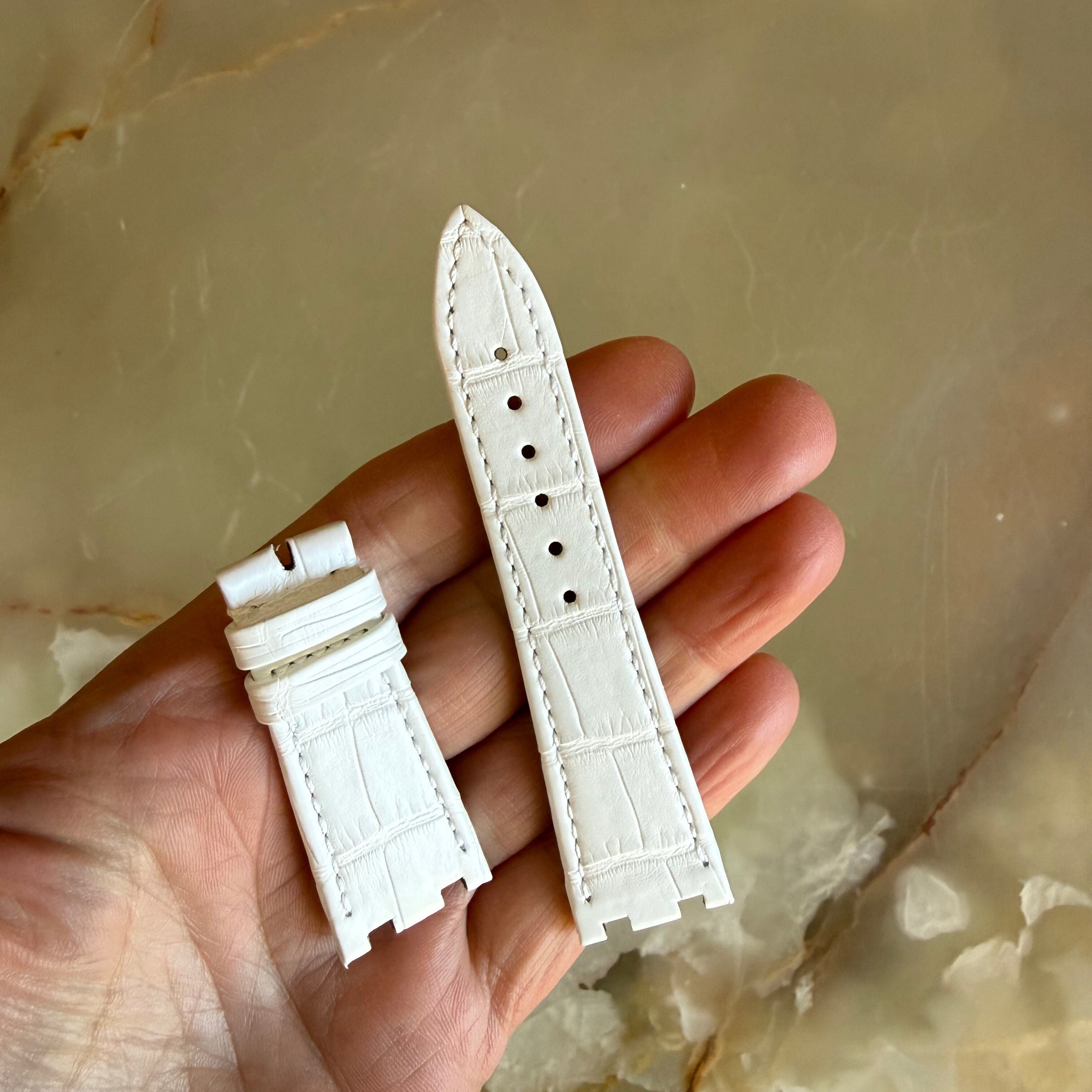 Authentic Audemars Piguet Royal Oak White Crocodile Watch Band Strap 22mm