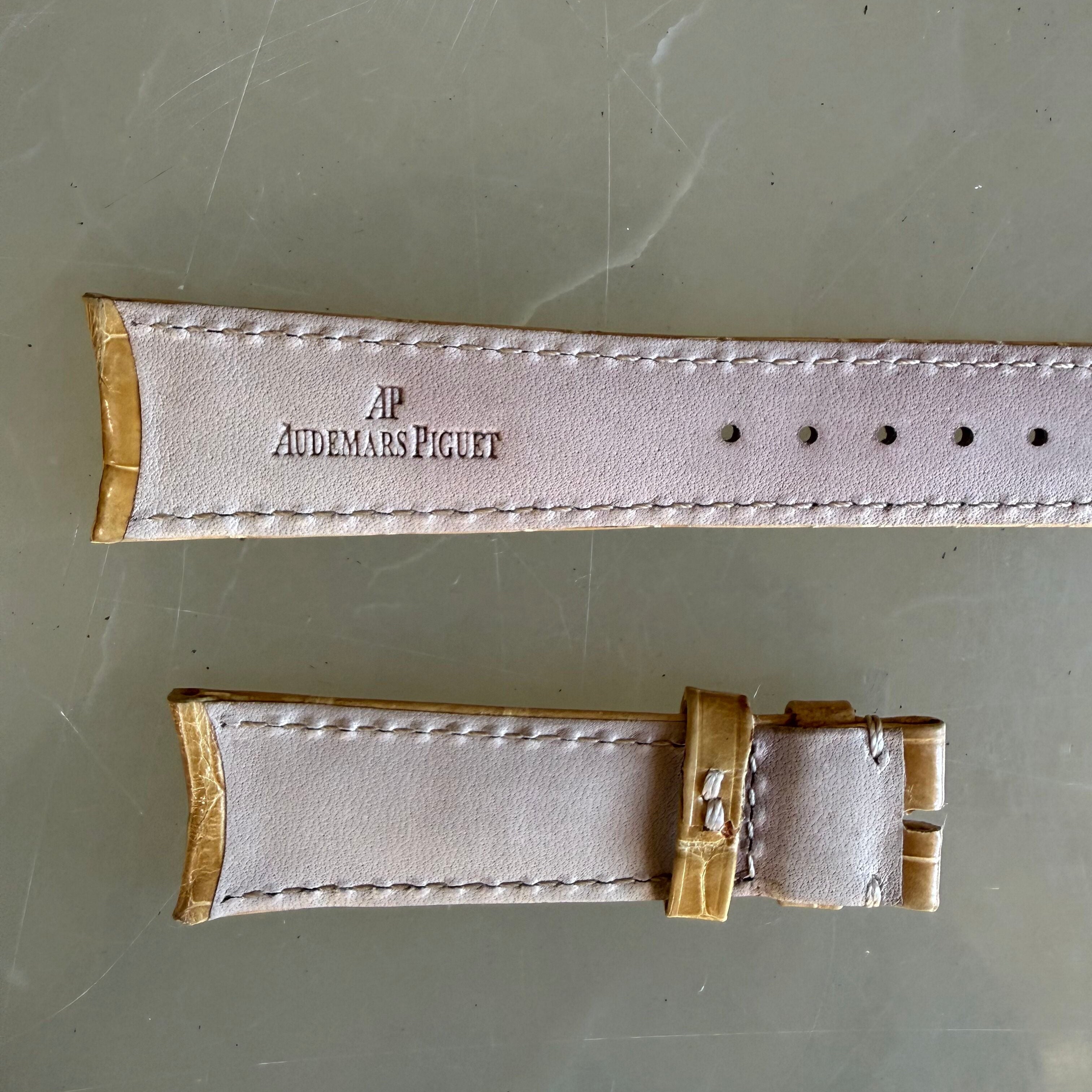 Authentic Audemars Piguet Beige Crocodile Watch Band Strap 20mm