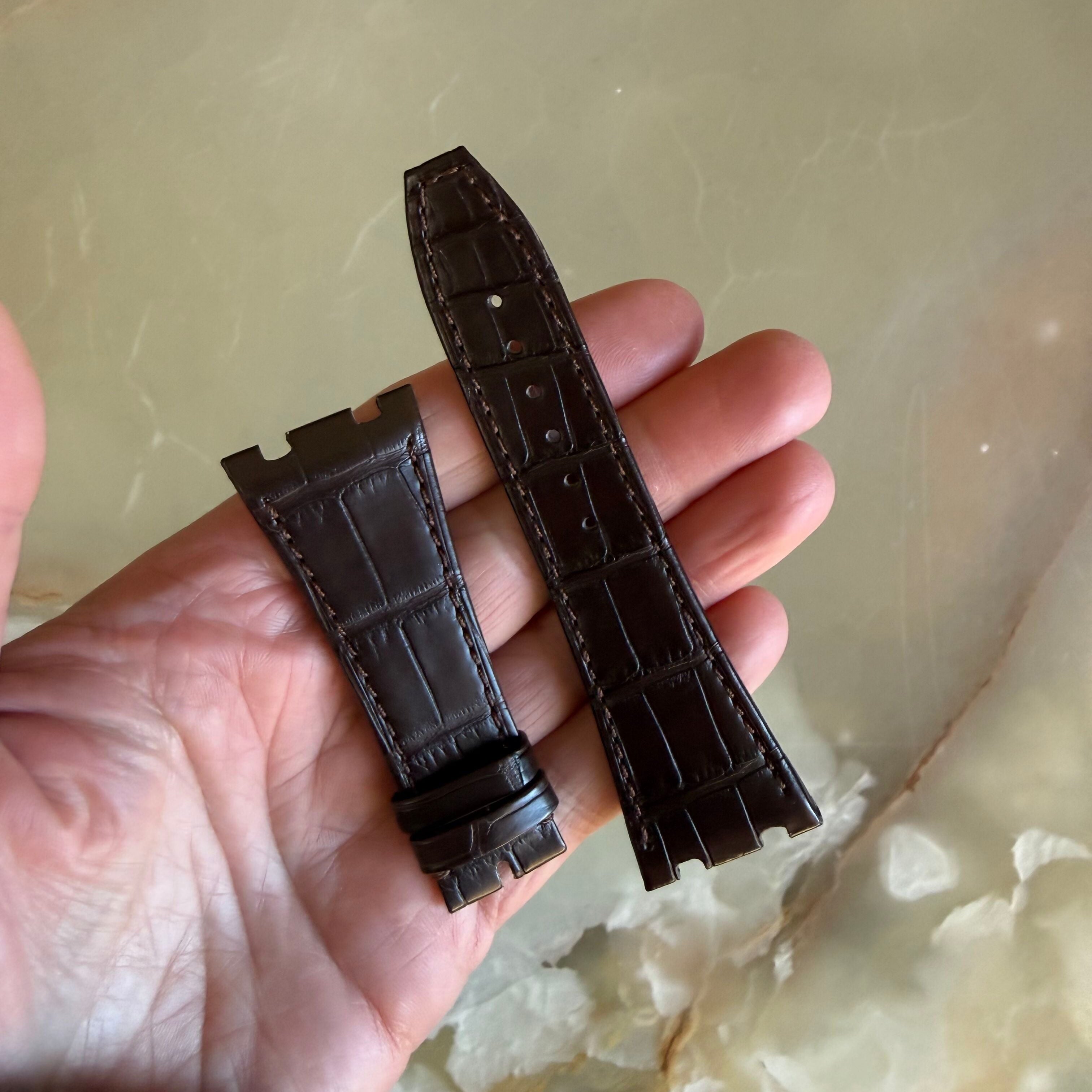 Authentic Audemars Piguet Royal Oak Offshore Brown Alligator Watch Band Strap 26mm