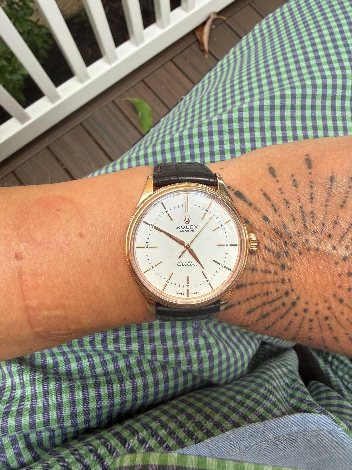 Rolex Cellini Time 39mm White Dial Rose Gold Watch 50505