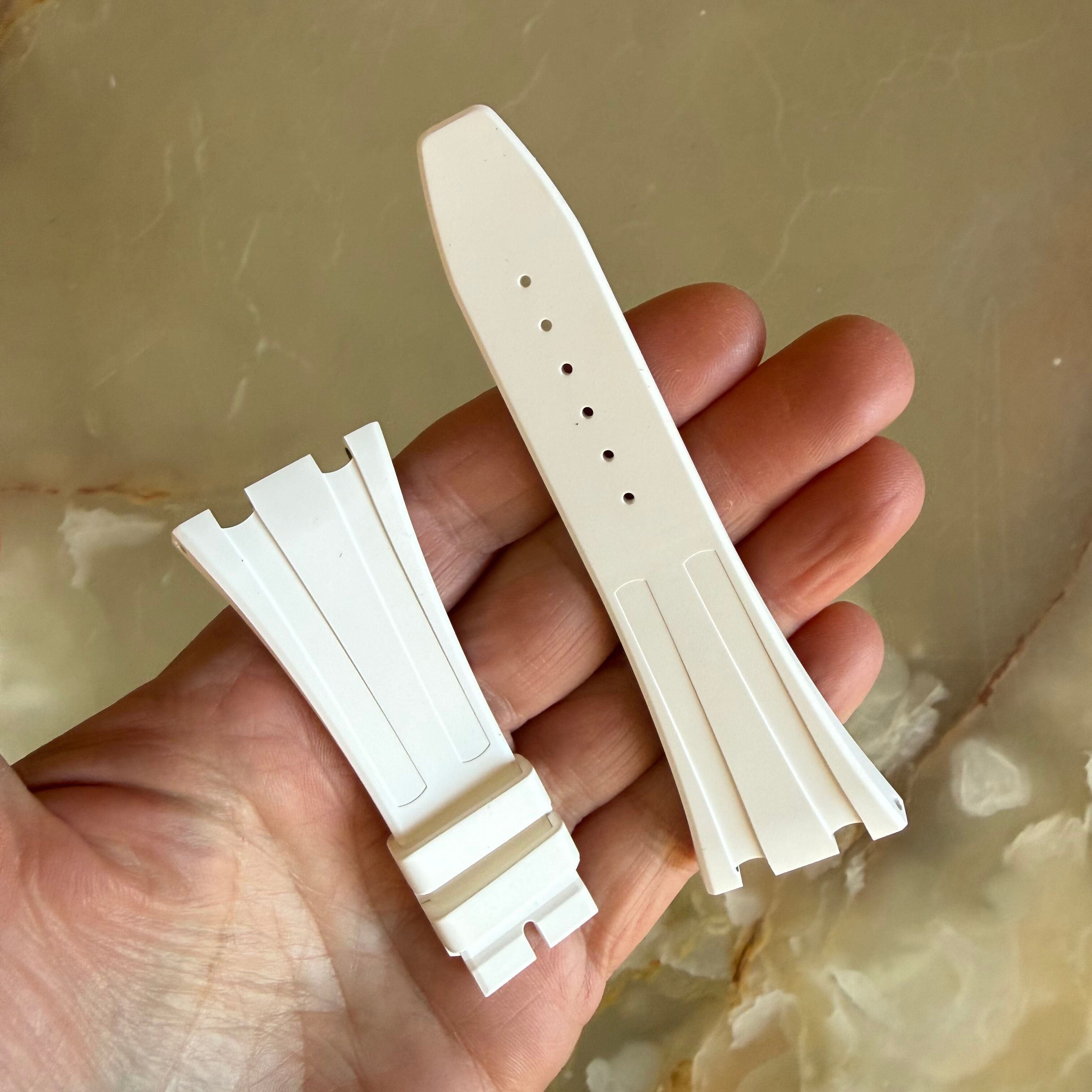 Authentic Audemars Piguet Royal Oak Offshore White Rubber Watch Band Strap 29mm