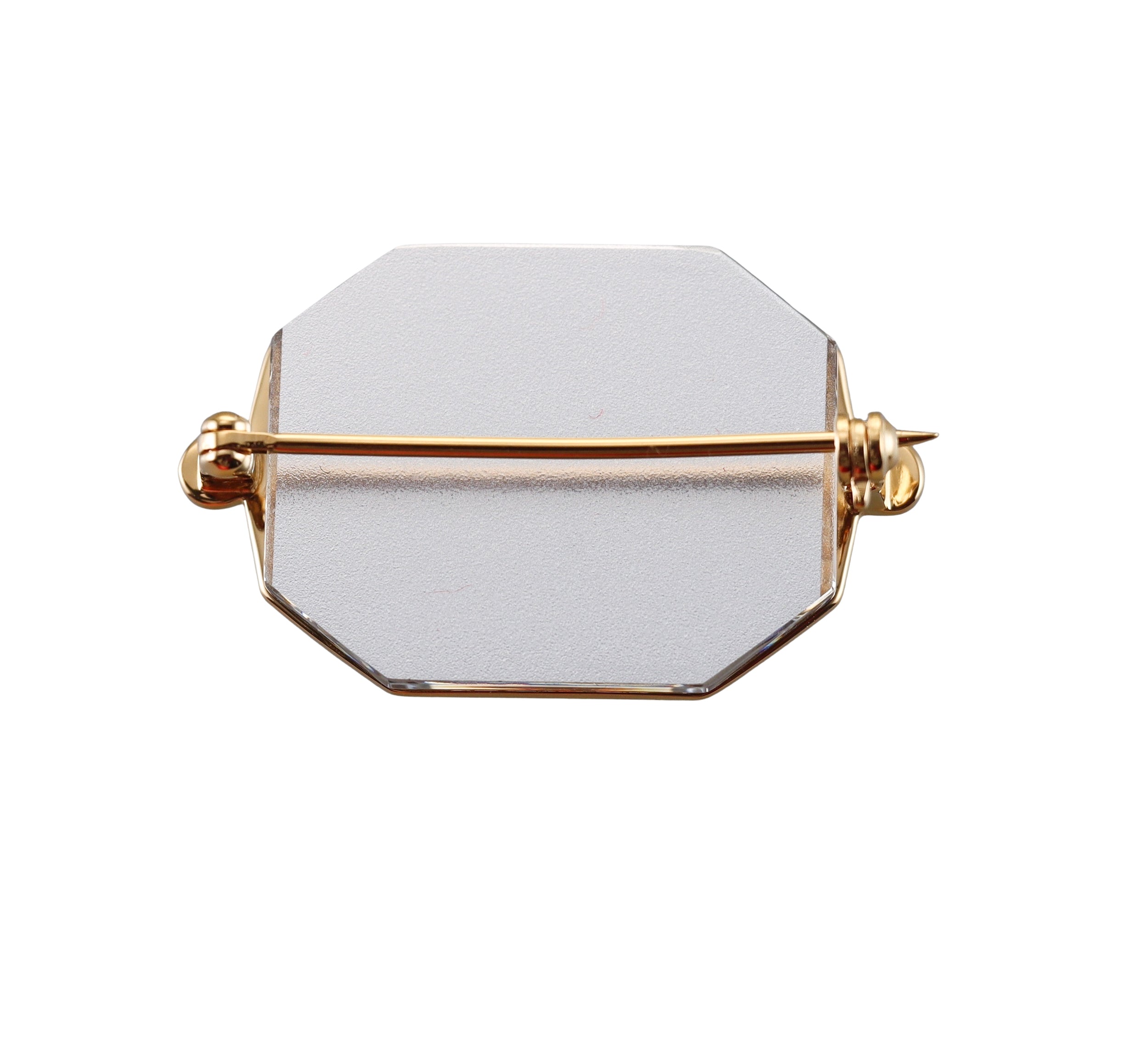Baccarat Crystal Harcourt 18k Gold Vermeil Sterling Clear Brooch 2814702