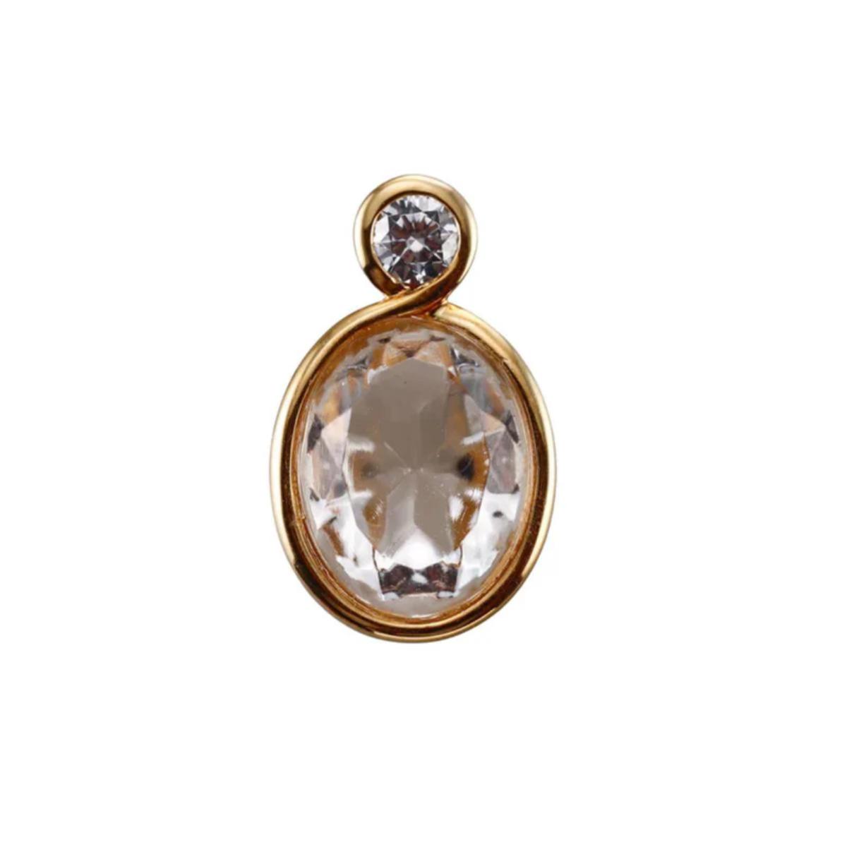 Baccarat Crystal Croise 18k Gold Vermeil Sterling Clear Pendant 2812990