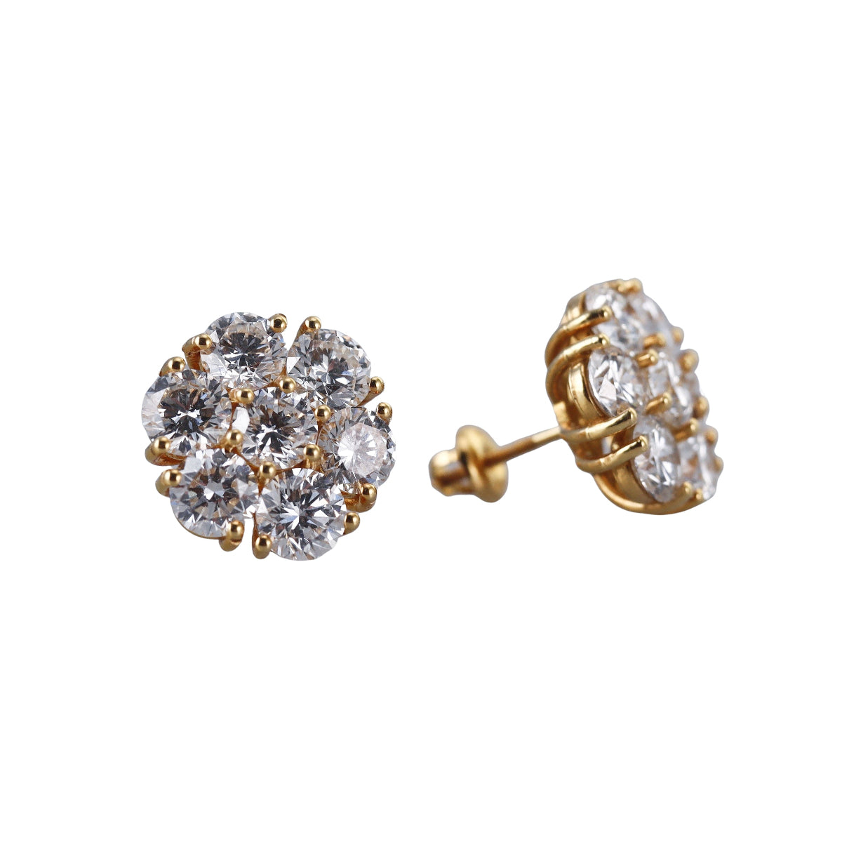 14k Solid Gold Lab Grown 8.29ctw Diamond Stud Earrings