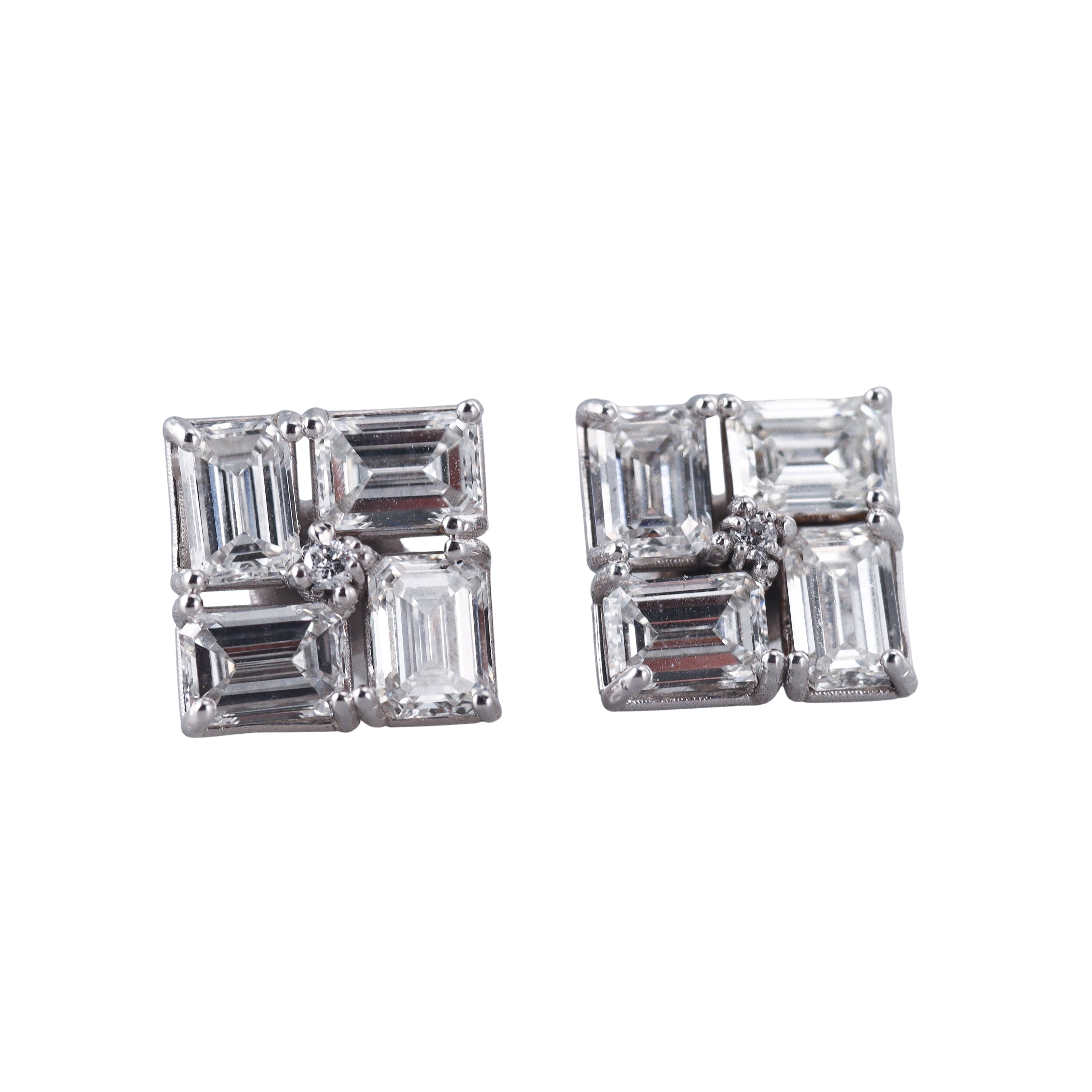 14k Solid Gold Lab Grown 7.75 ctw Diamond Stud Earrings
