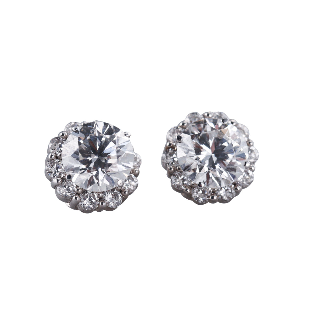 14k Solid Gold Lab Grown 12.46ctw Diamond Stud Earrings and Jackets