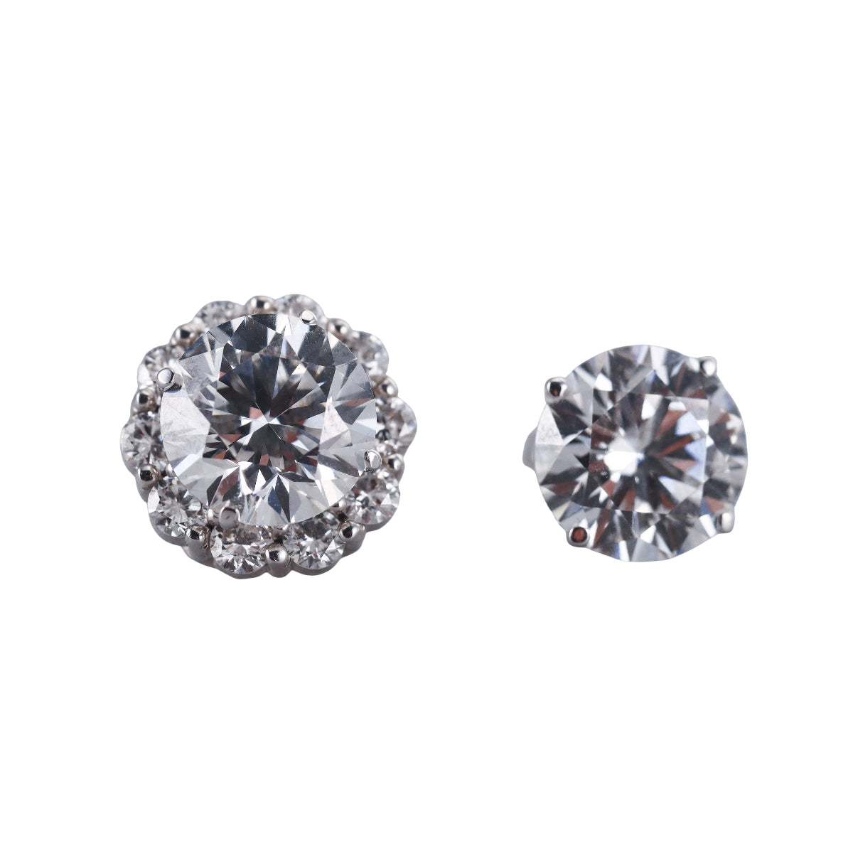 14k Solid Gold Lab Grown 12.46ctw Diamond Stud Earrings and Jackets