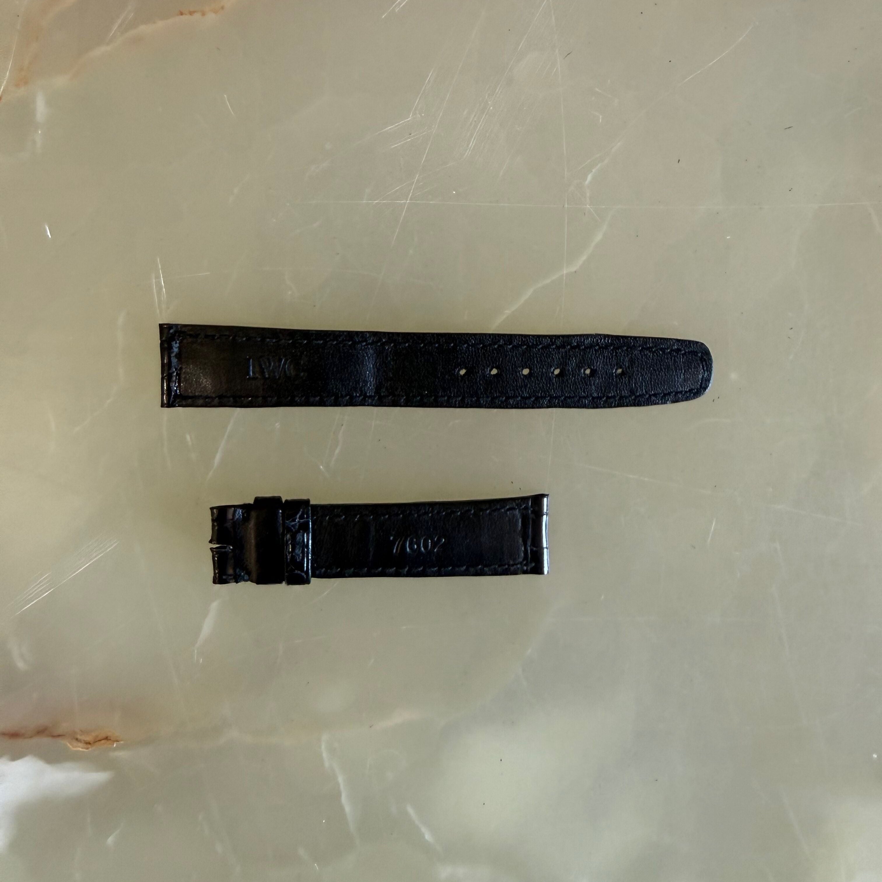 Authentic IWC Black Alligator Watch Band Strap 16mm