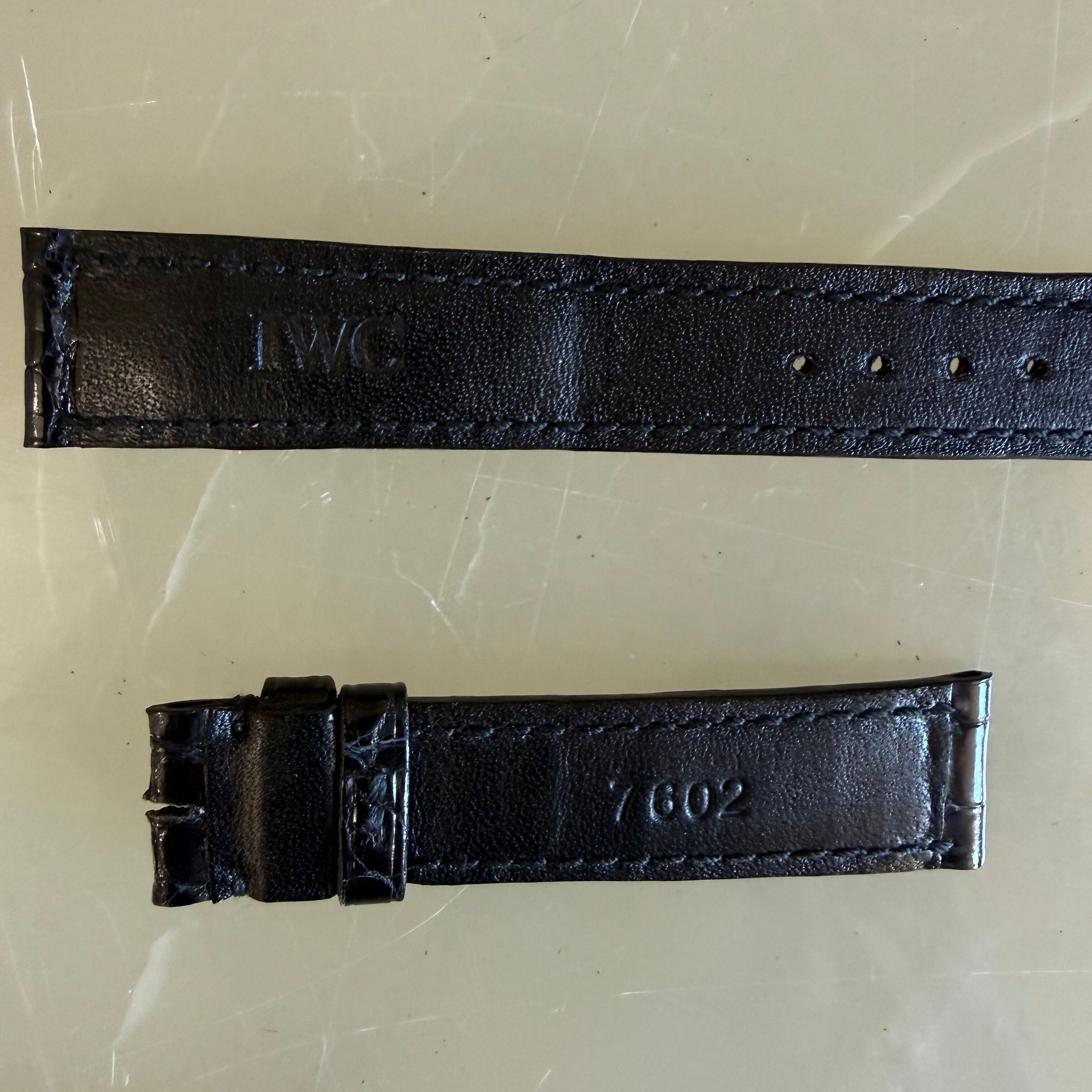 Authentic IWC Black Alligator Watch Band Strap 16mm