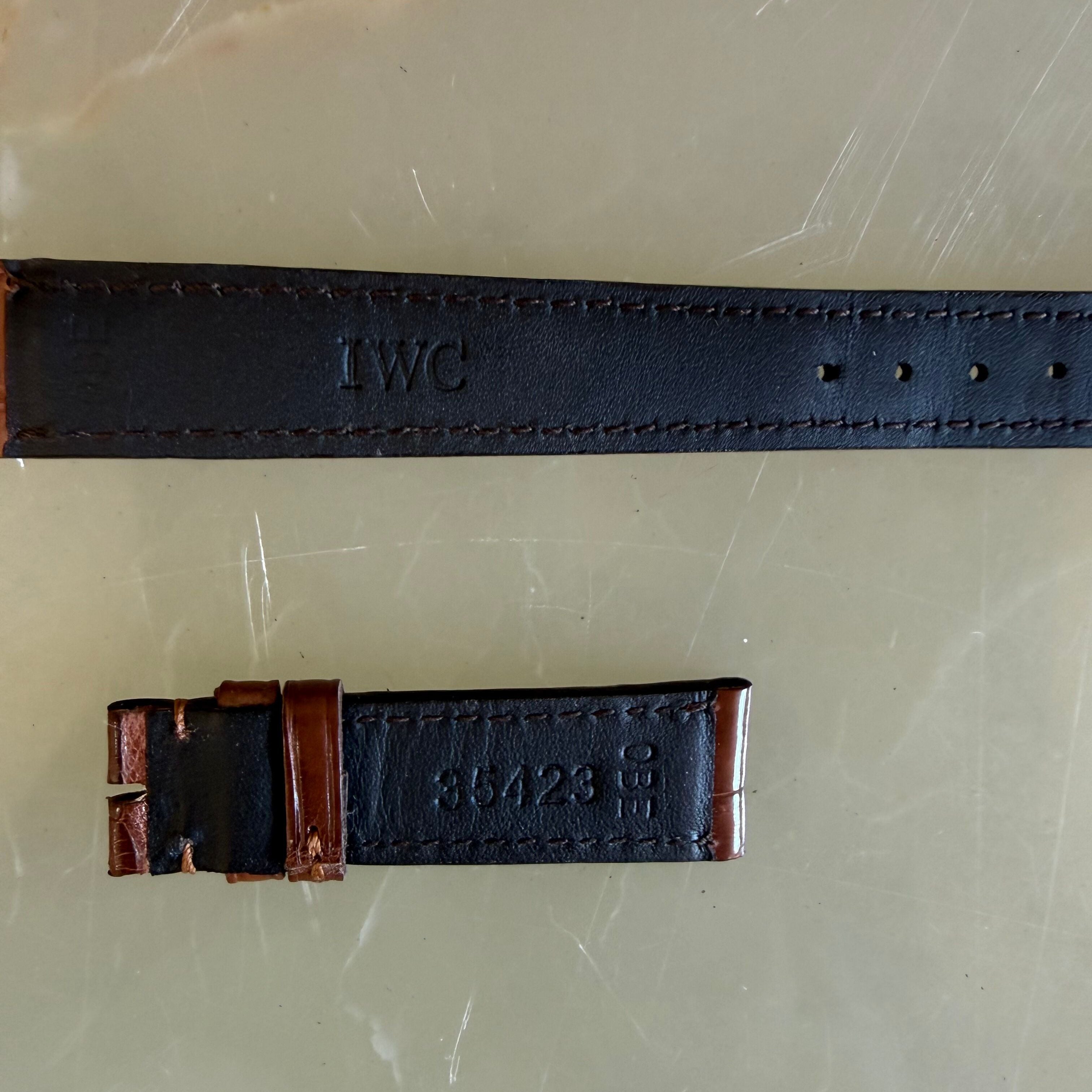 Authentic IWC Brown Alligator Watch Band Strap 16mm