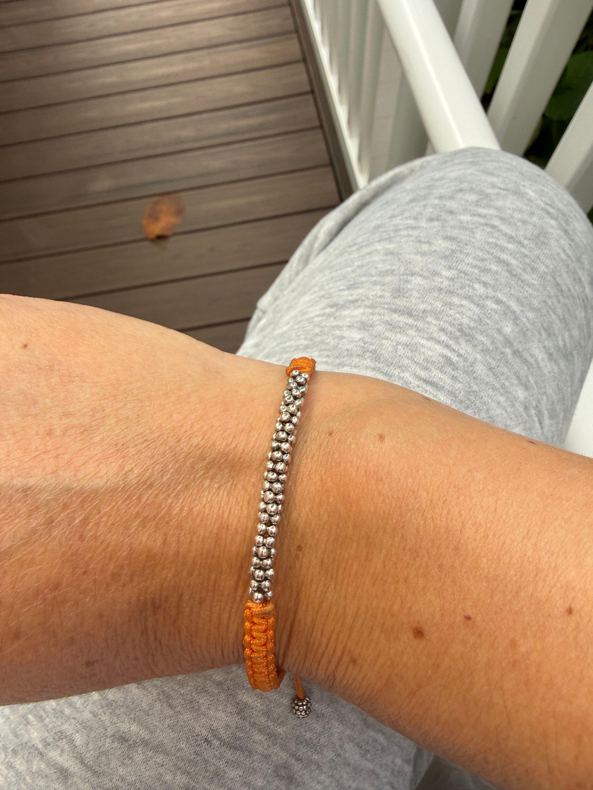 Lagos Caviar Sterling Silver Orange Braided Bracelet