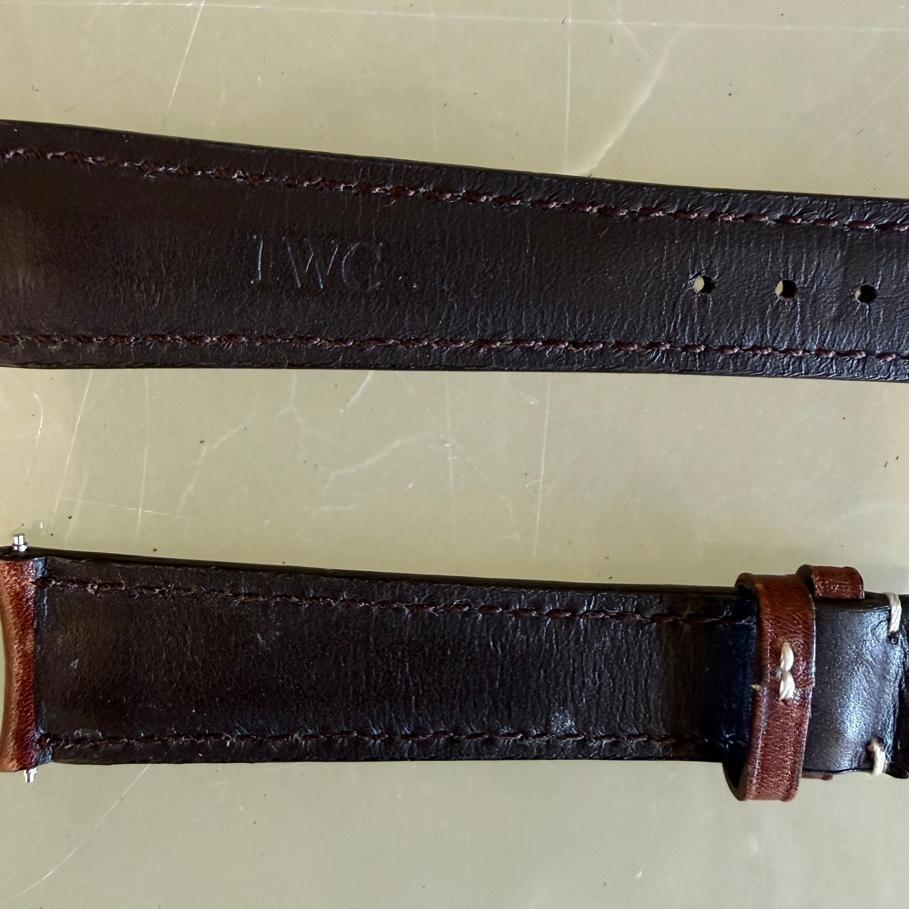 Authentic IWC Brown Leather Watch Band Strap 19mm