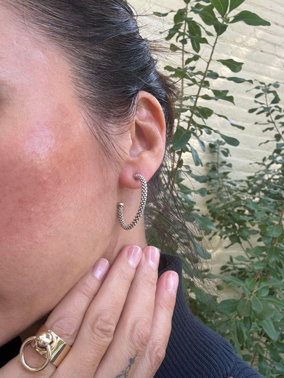 Lagos Caviar Sterling Silver Hoop Earrings