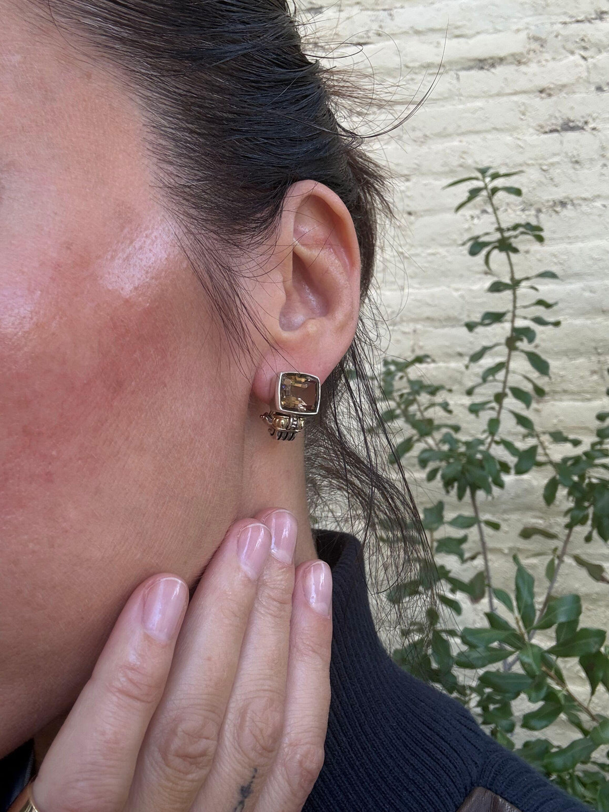 Lagos Caviar 18K Gold Sterling Silver Smokey Quartz Earrings