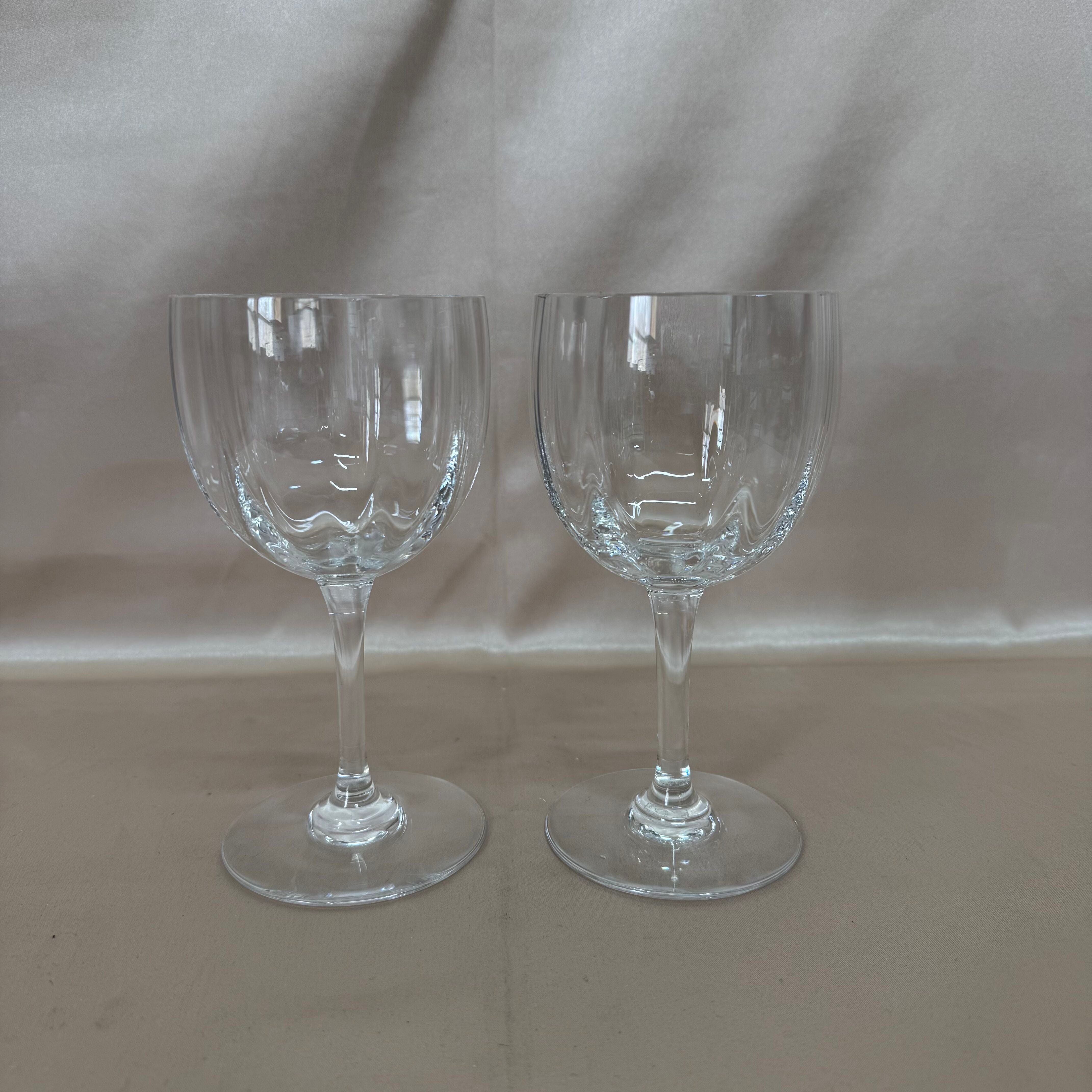 Baccarat Montaigne (Optic) Crystal Water Goblet Set of 2