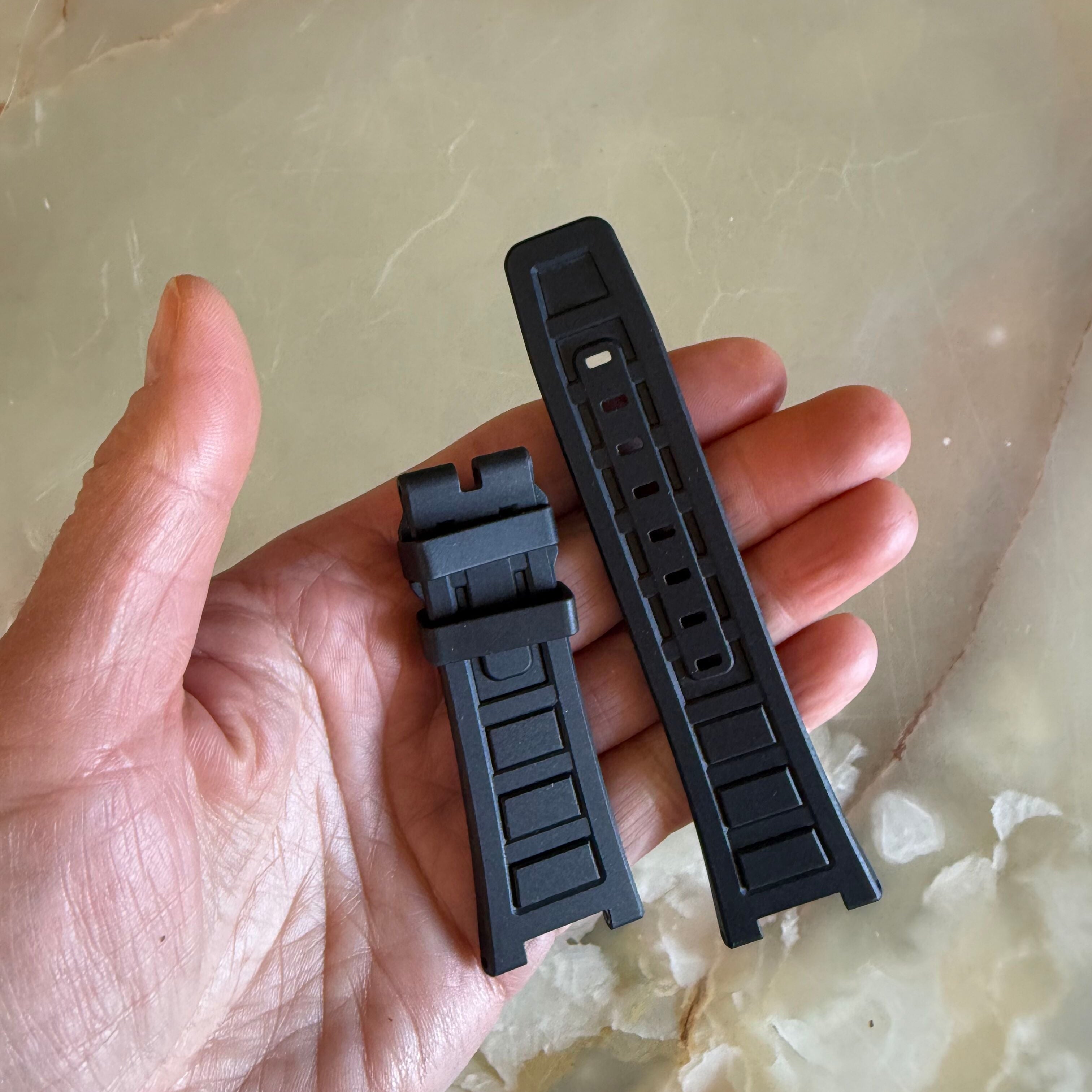 Authentic IWC Ingenieur Black Rubber Fabric Watch Band Strap 30mm