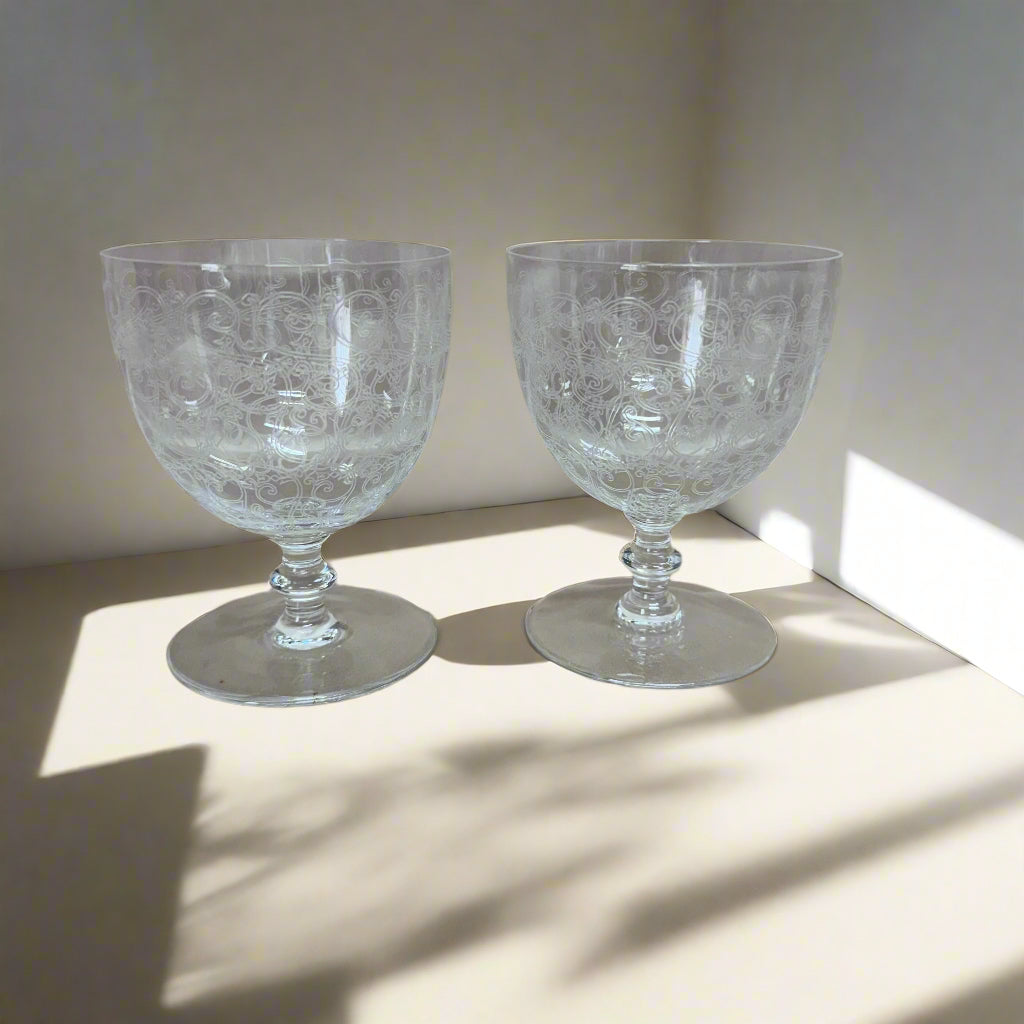 Baccarat Rohan Crystal Tall Water Goblet Set of 2