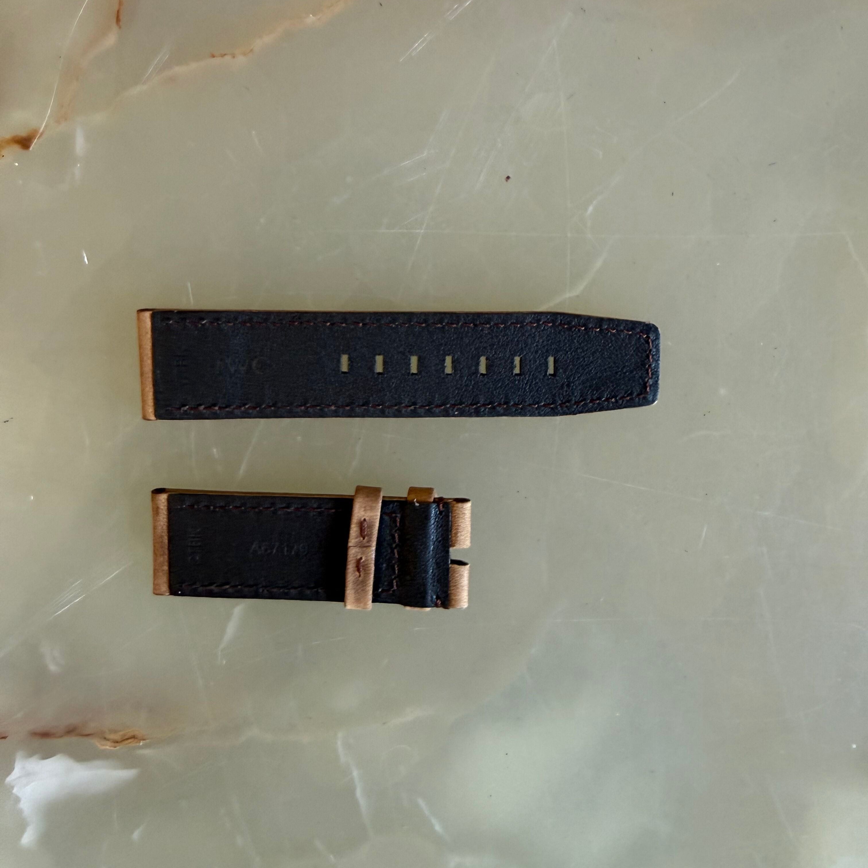 Authentic IWC Brown Leather Watch Band Strap 22mm