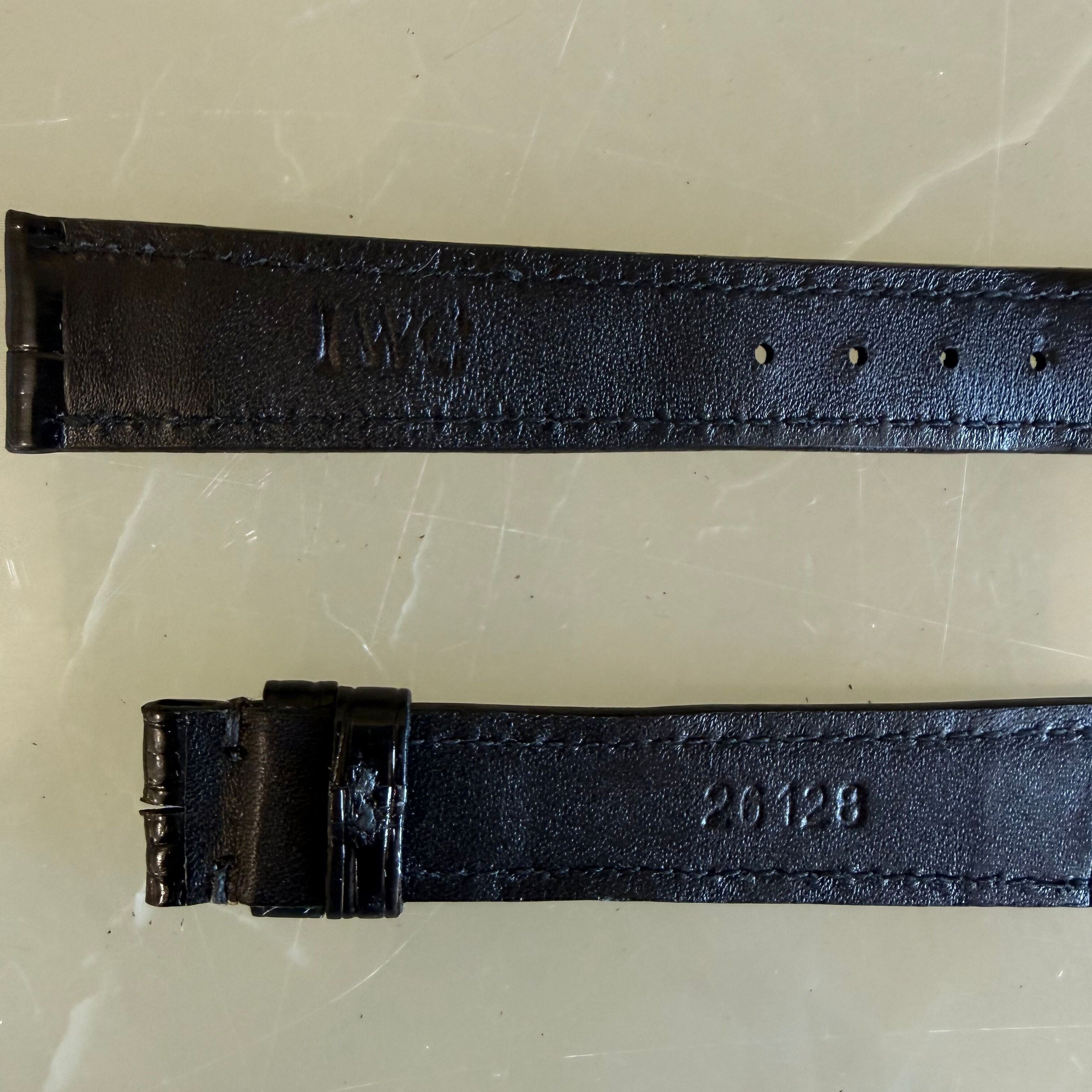 Authentic IWC Black Crocodile Watch Band Strap 16.5mm