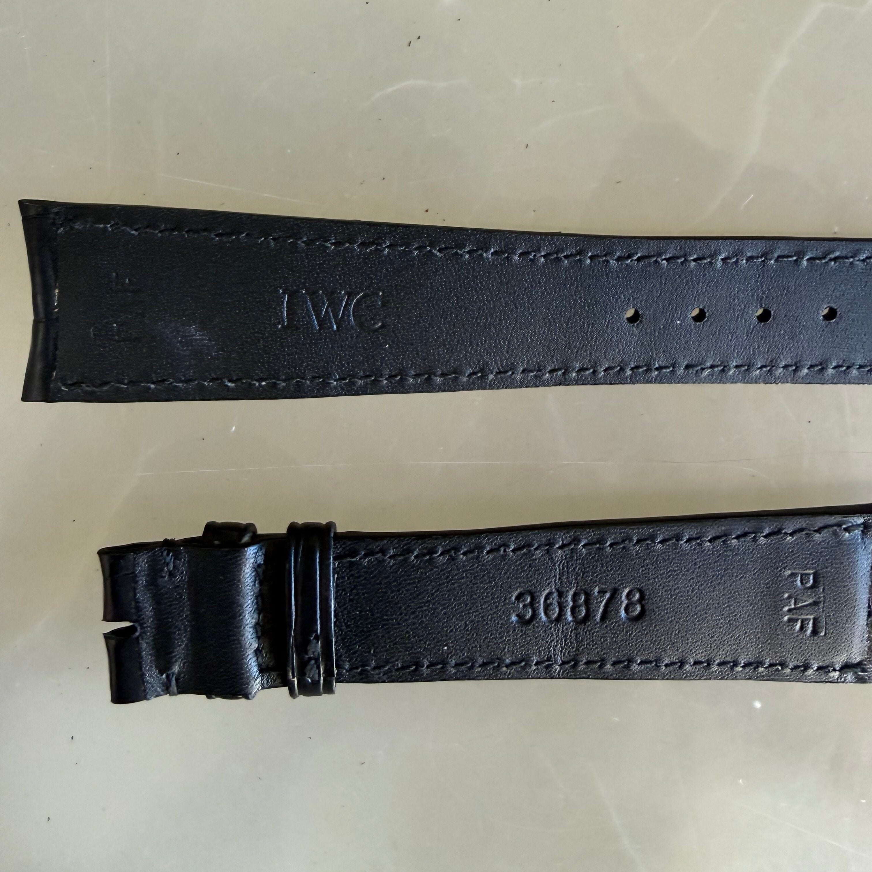 Authentic IWC Black Alligator Watch Band Strap 20mm