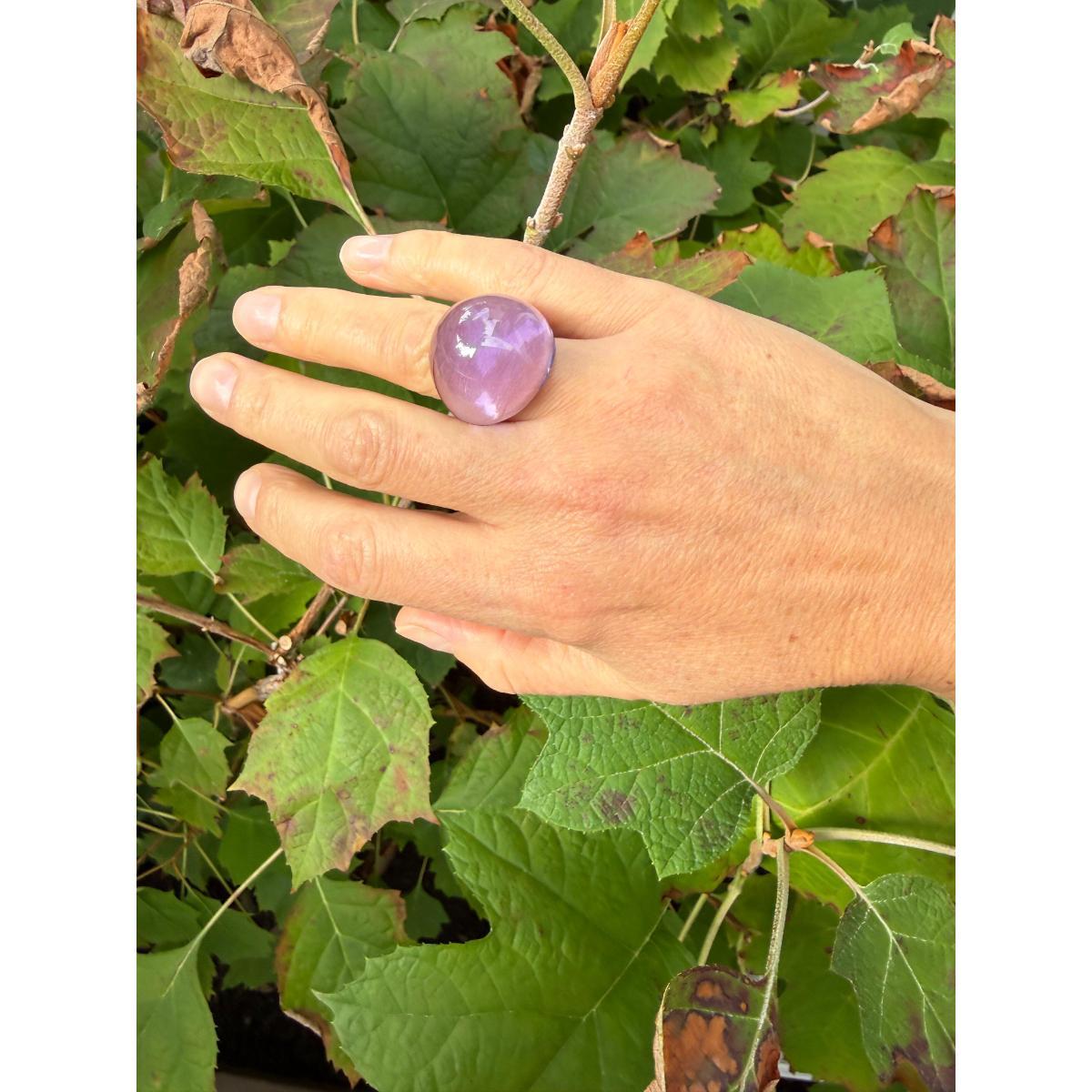 Lalique Gourmande Cabochon Purple Crystal Ring 6551200