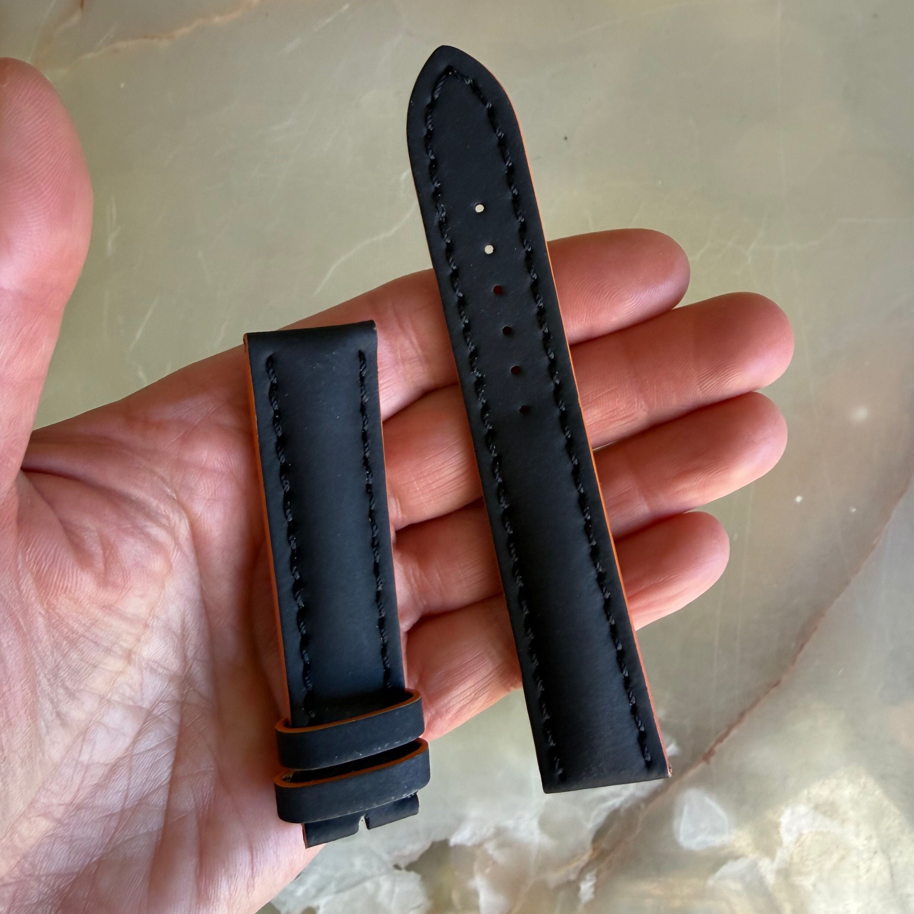 Authentic Breitling Black/Orange Rubber Watch Strap Band 20mm PAAPB7