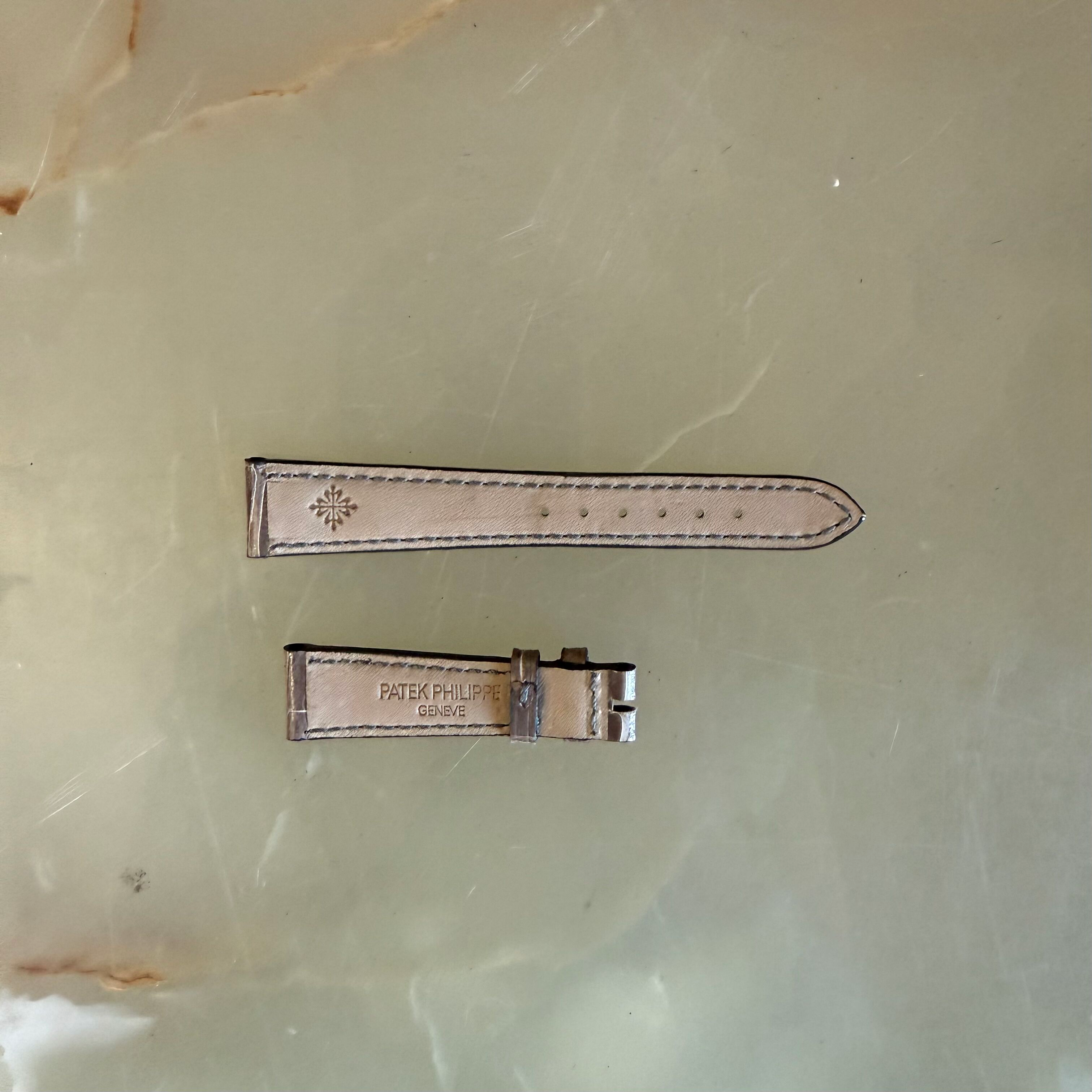 Authentic Patek Philippe Gray Alligator Watch Strap Band 15mm
