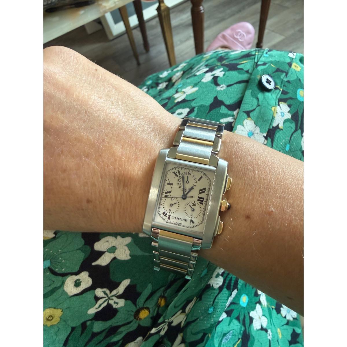 Cartier Tank Francaise Chronoflex Two Tone Automatic Watch 2303