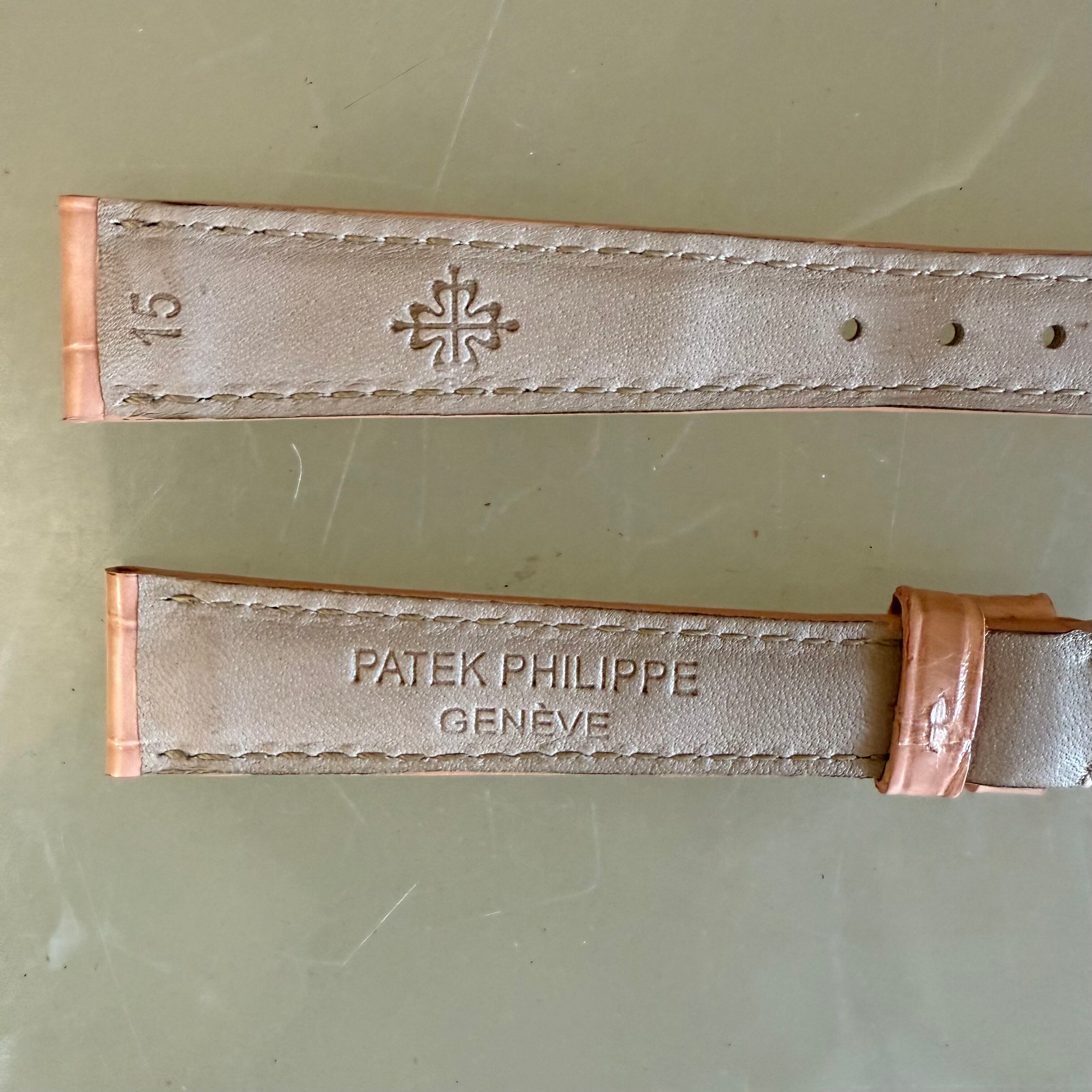 Authentic Patek Philippe Pink Alligator Watch Strap Band 15mm