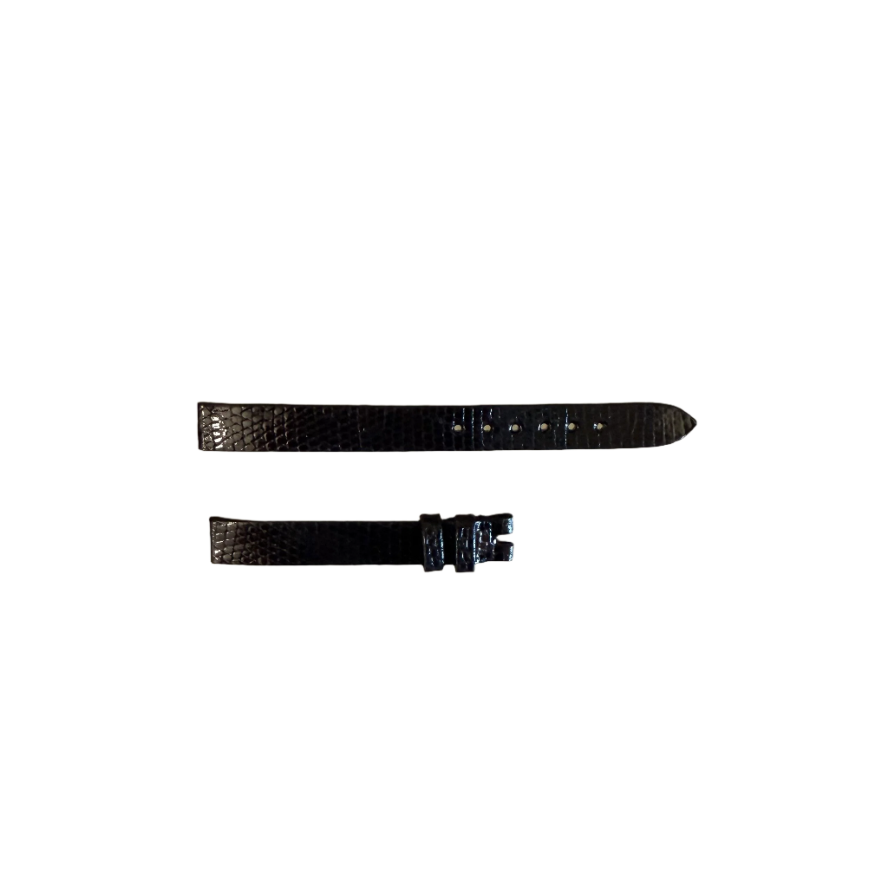 Authentic Patek Philippe Shiny Black Lizard Watch Strap Band 10mm