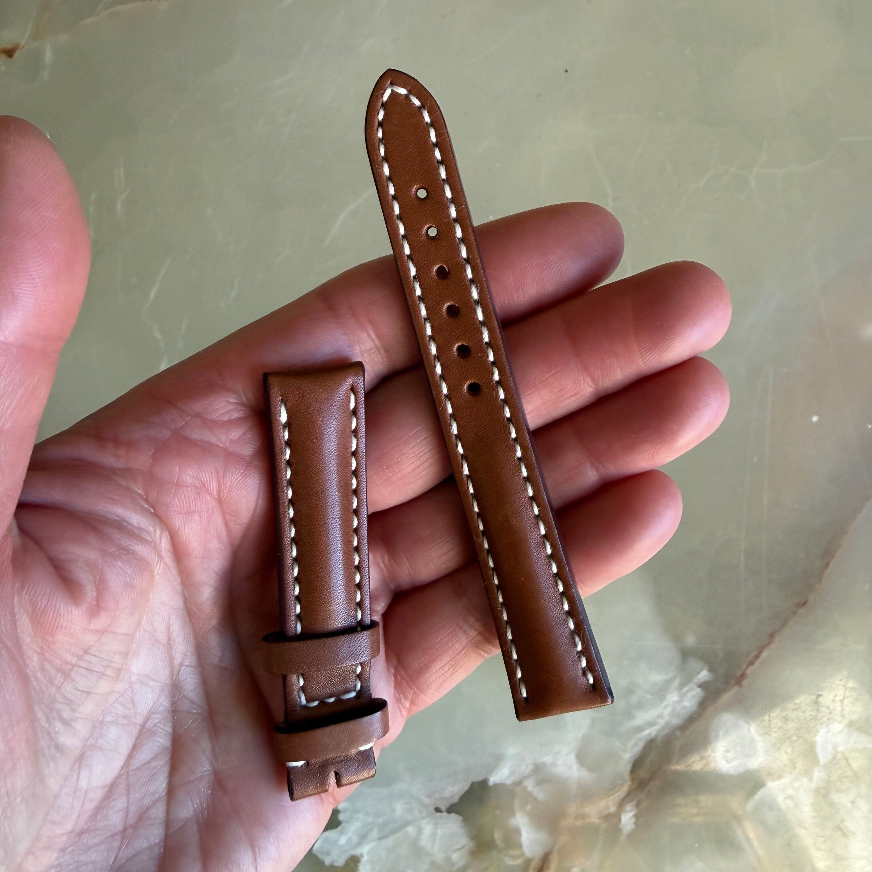 Authentic Breitling Brown Leather Padded & Stitched Watch Strap Band 16mm 406X