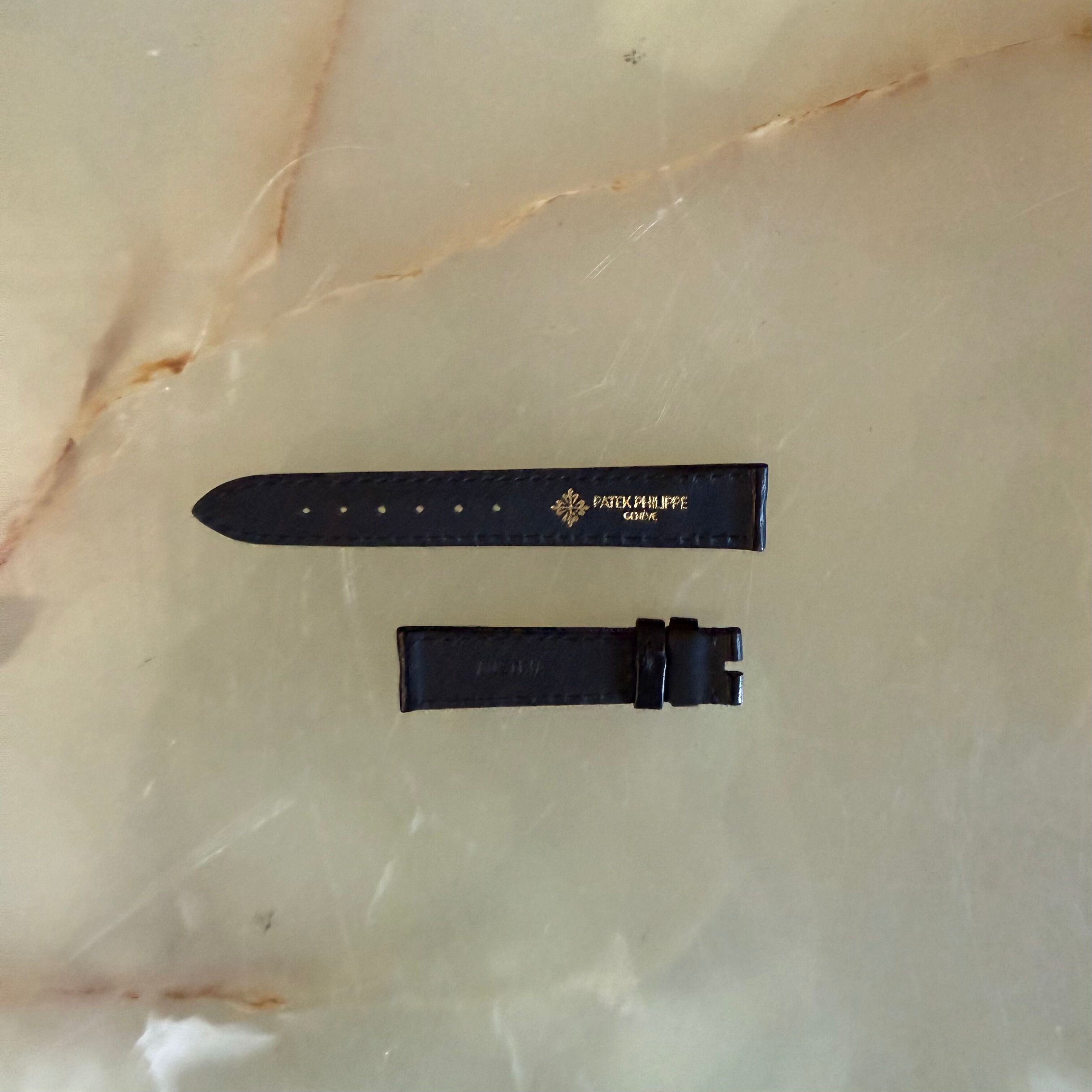 Authentic Patek Philippe Black Leather Watch Strap Band 16mm