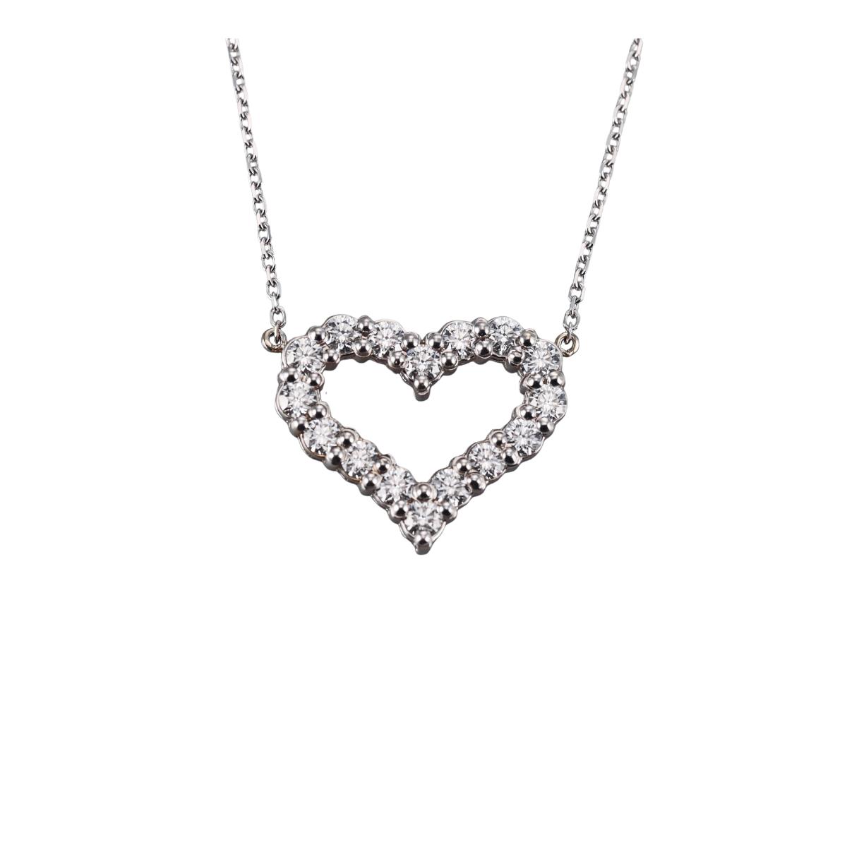 14k Gold Heart 2.12ctw Diamond Pendant Necklace