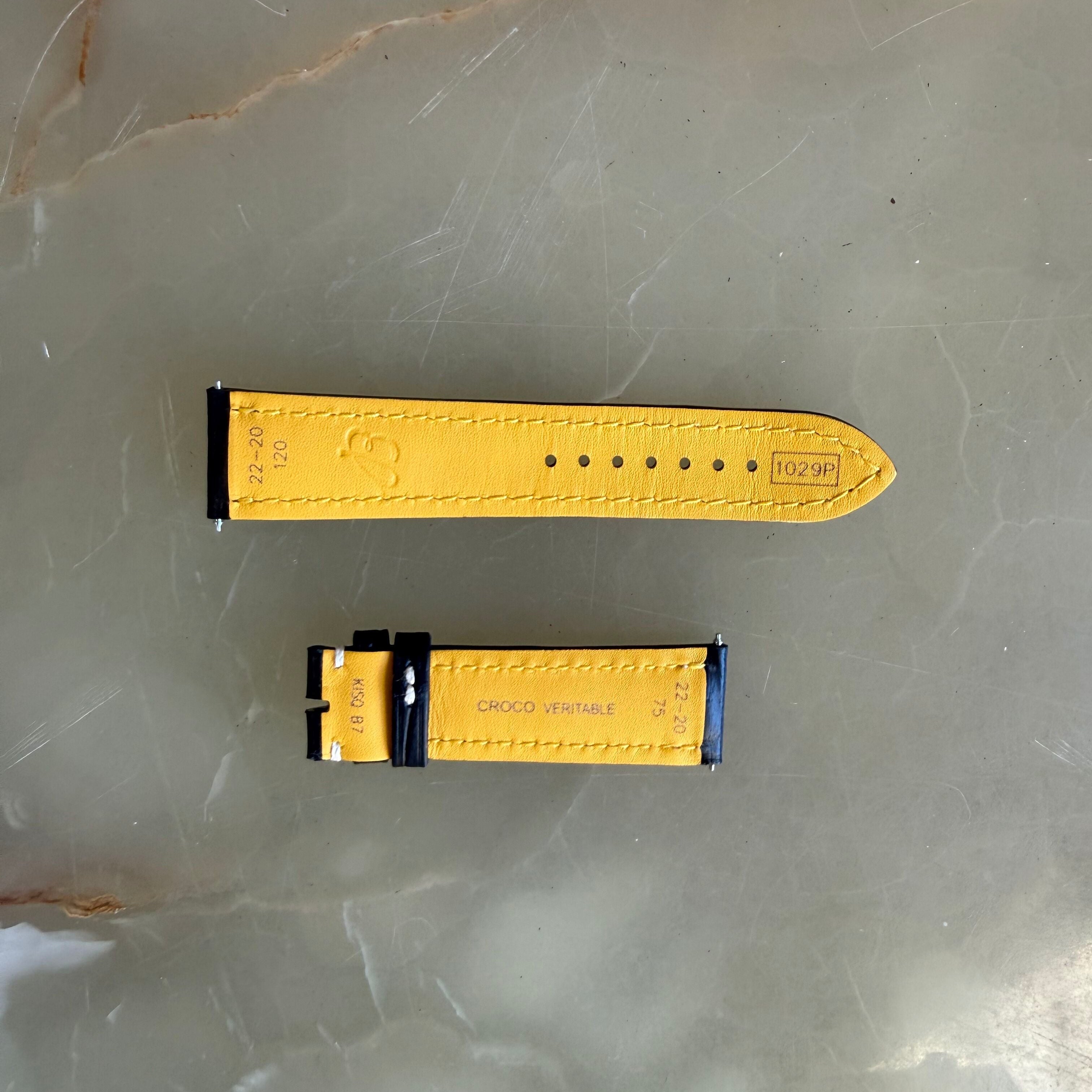 Authentic Breitling Blue Alligator Padded & Stitched Watch Strap Band 22mm 1029P
