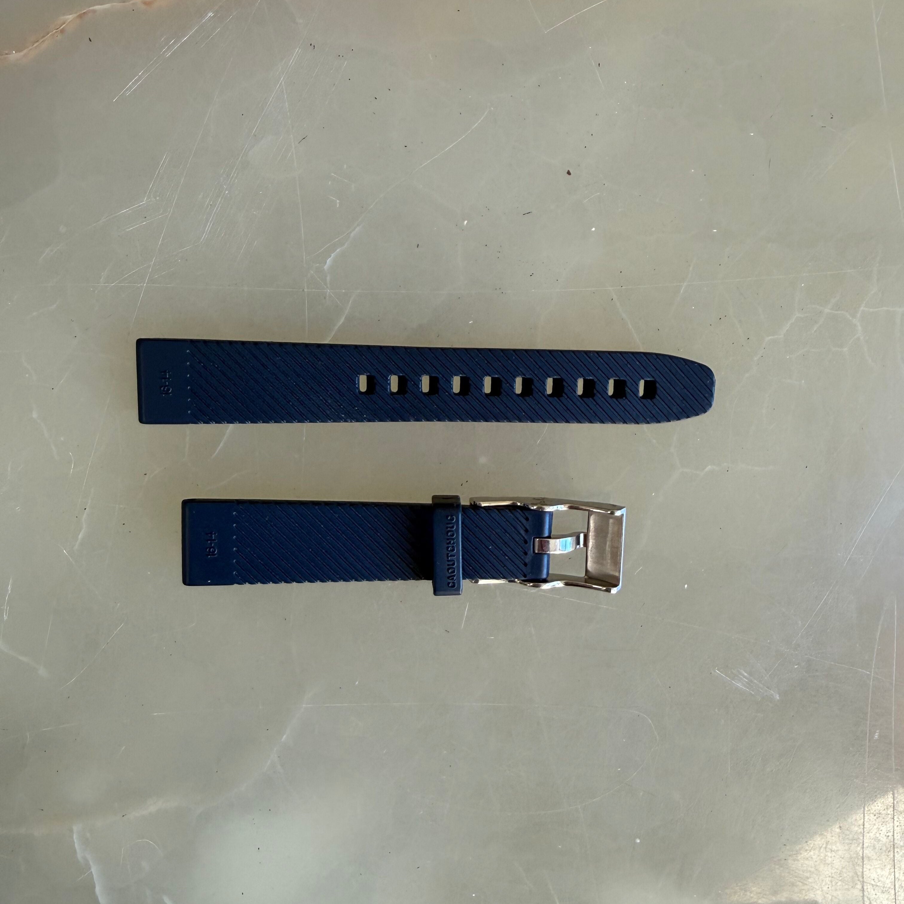 Authentic Breitling Blue Rubber Watch Strap Band 16mm w Buckle