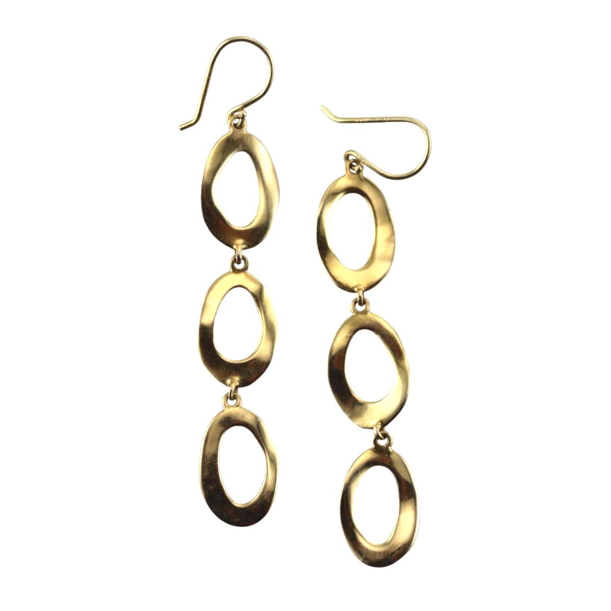 Ippolita Classico 3 Link 18k Gold Oval Drop Earrings
