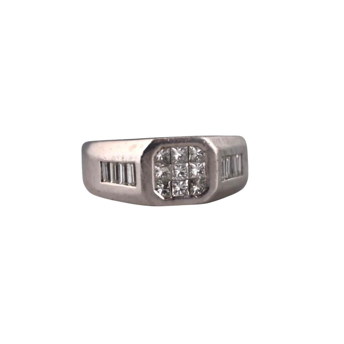 Platinum Diamond Signet Ring